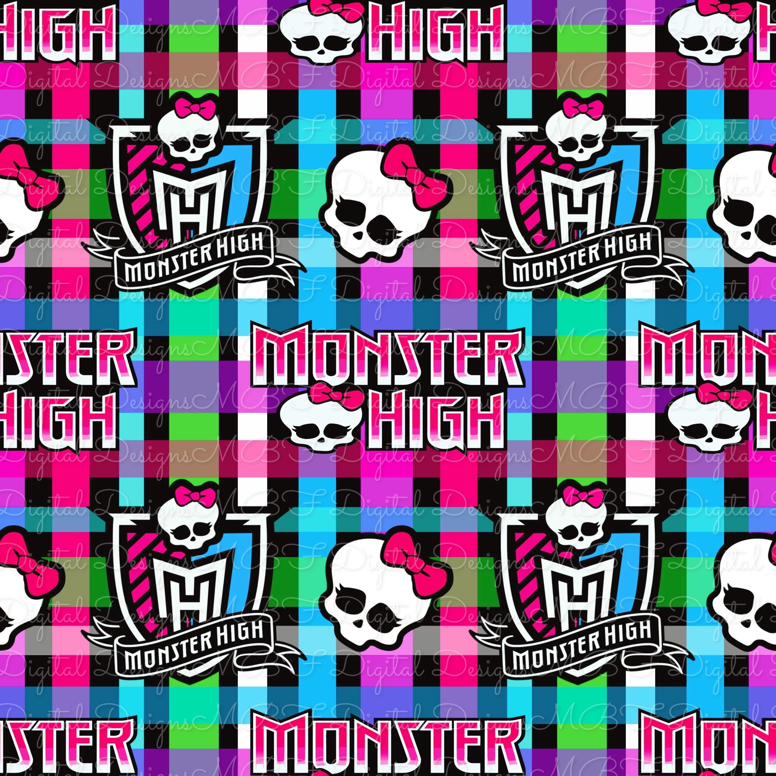 Monster High Logos (plaid color way)
