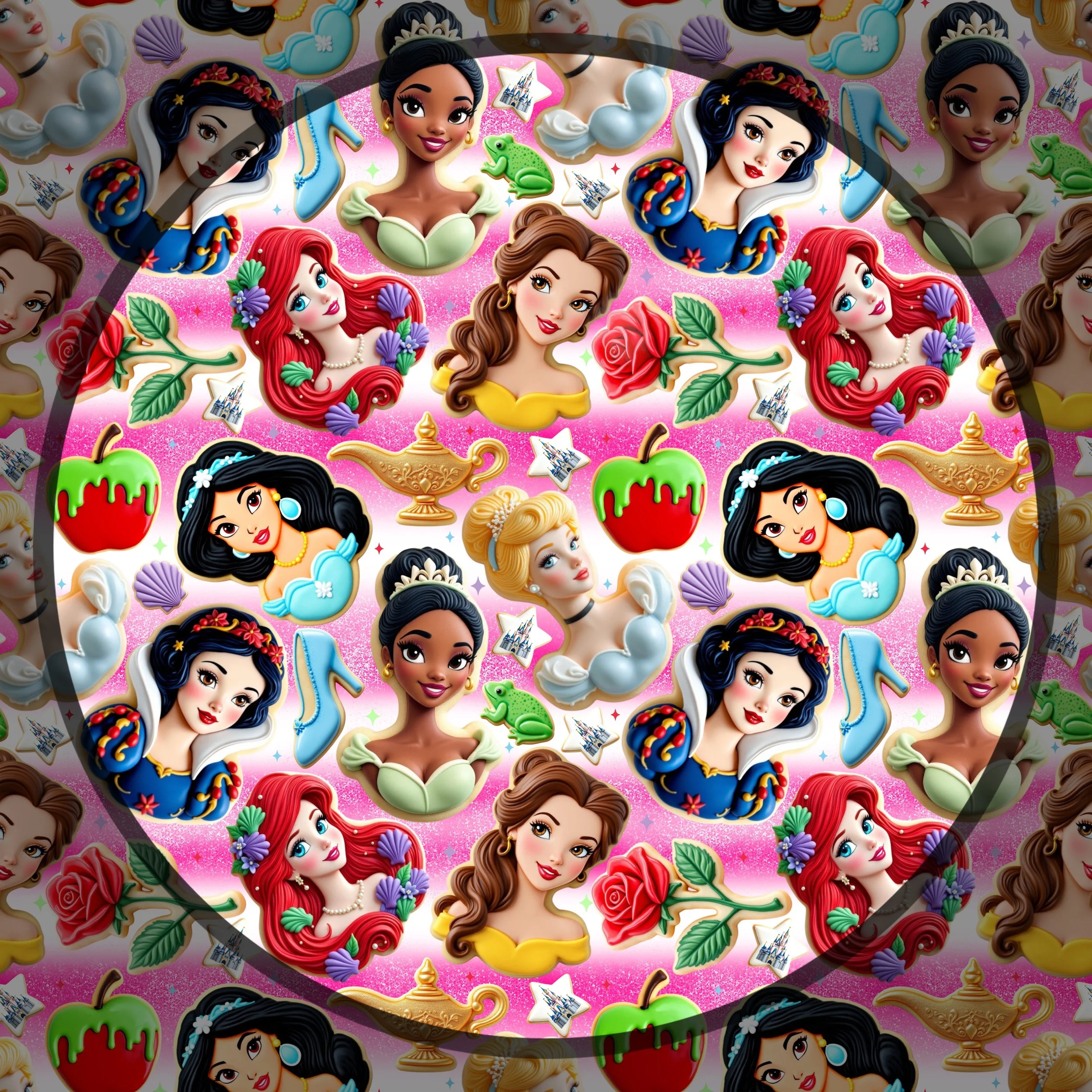 Princess Cookies (pink white ombré sparkle color way )