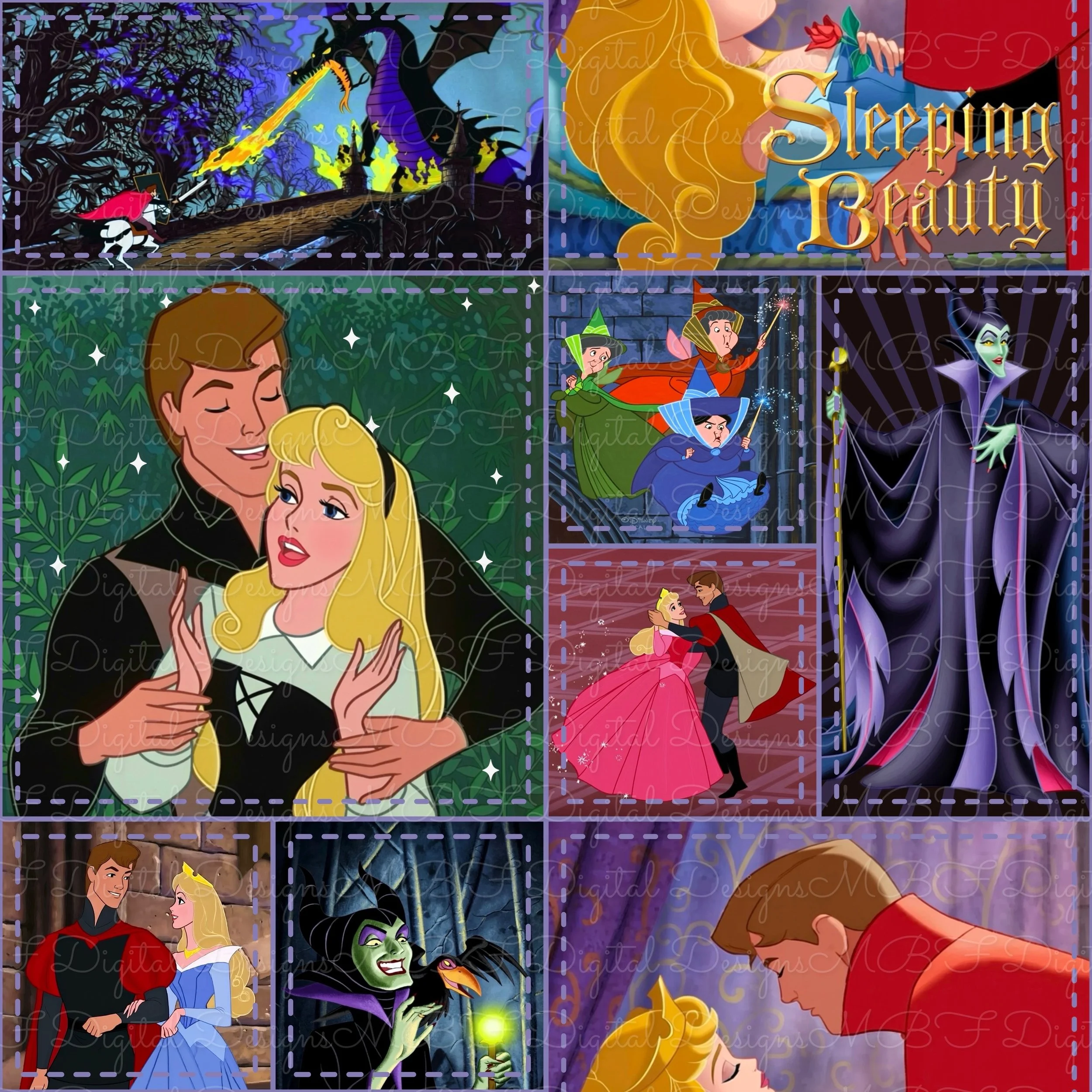 Sleeping Beauty Patchwork (lilac stitches color way)