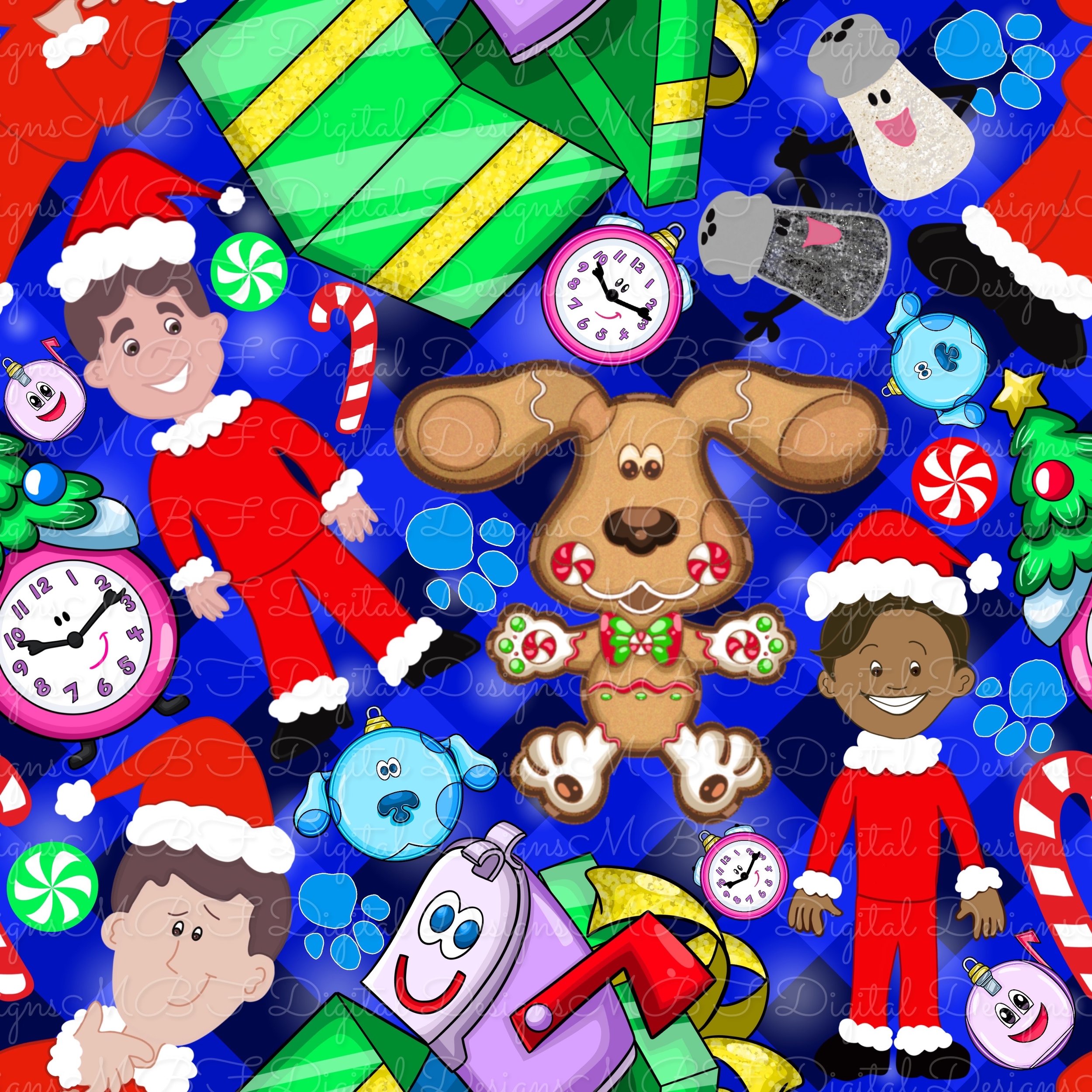 Christmas Clues (Bright Blue Plaid Color Way)