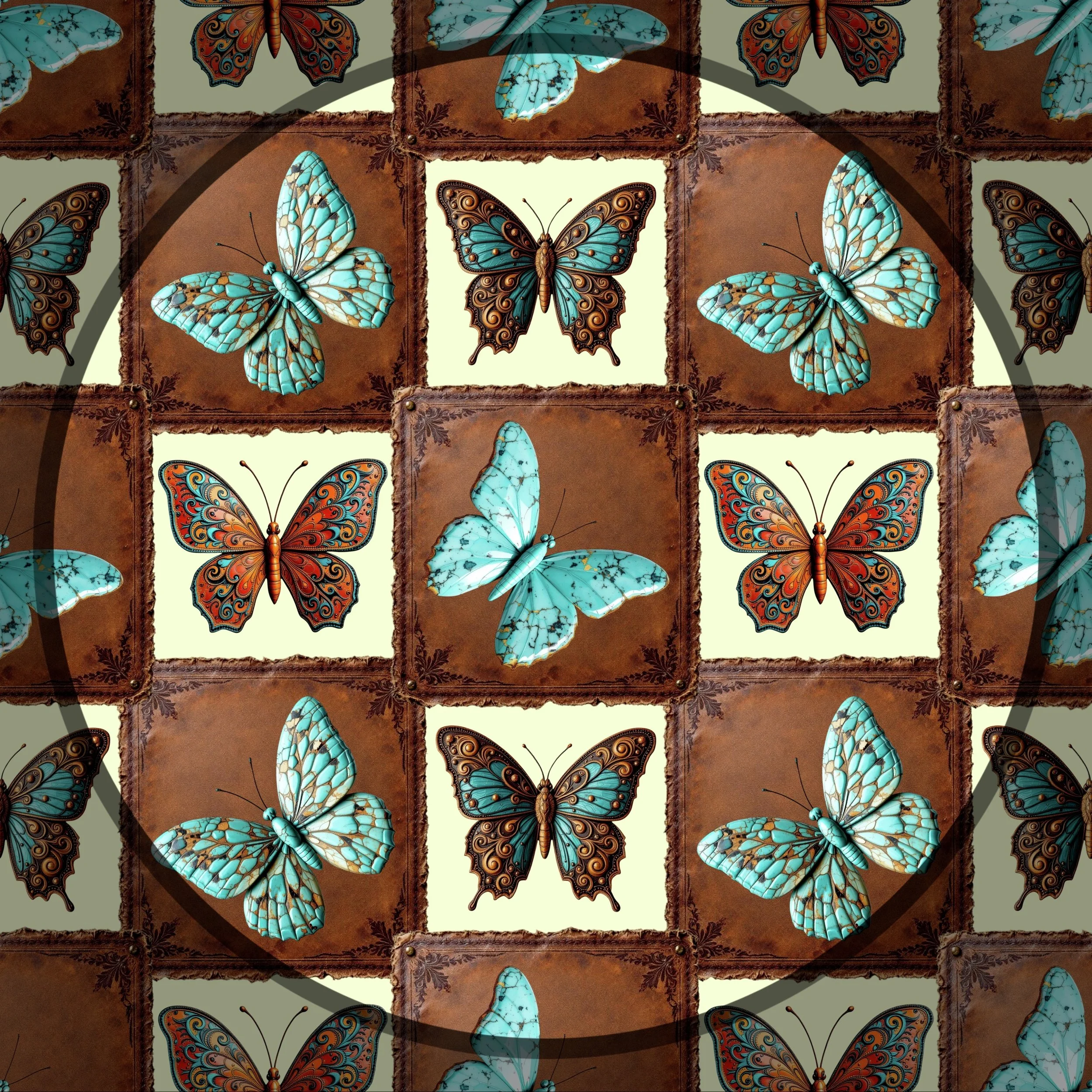 Embossed Turquoise Flutters