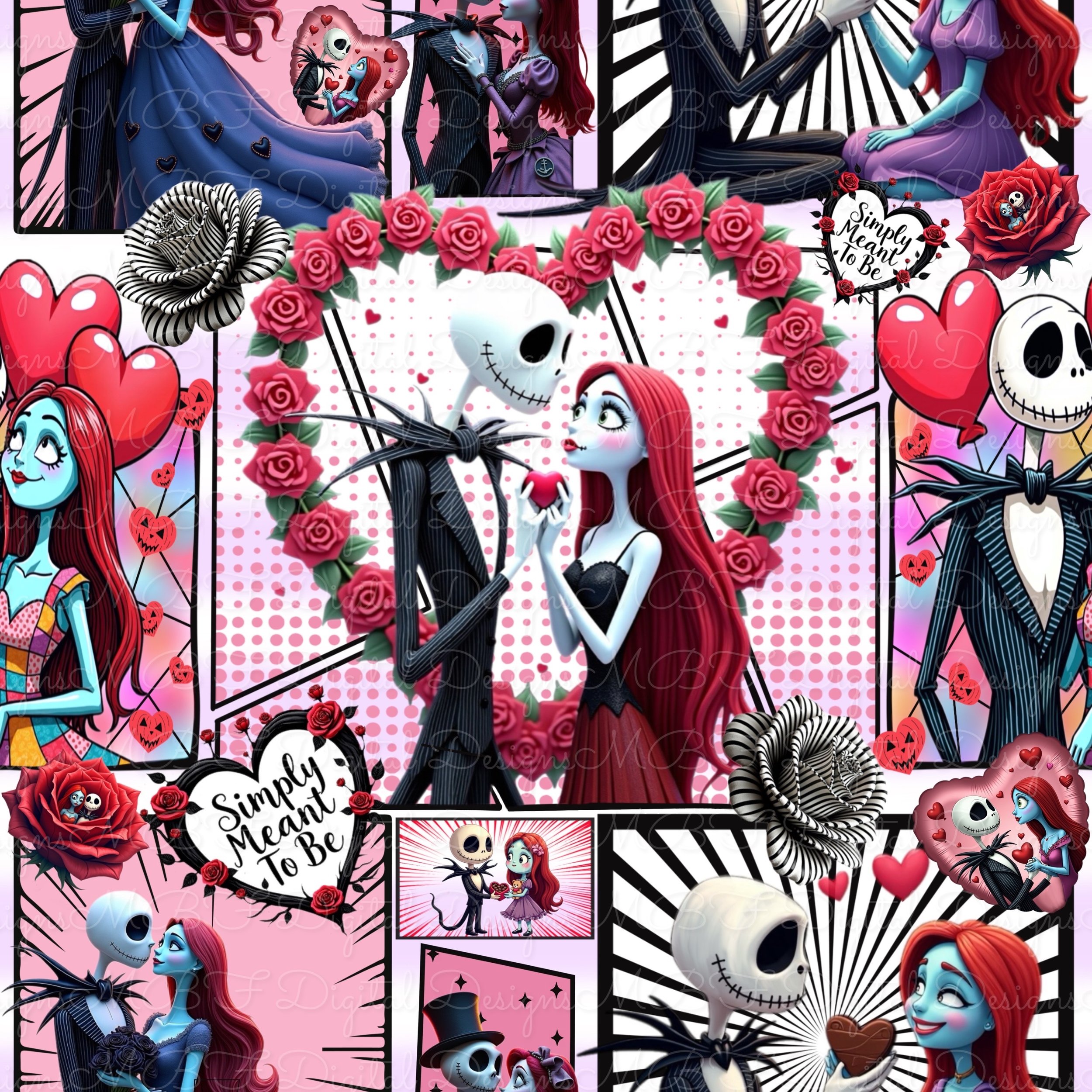 Nightmare Valentines (Ombre Lavender and White Color Way)