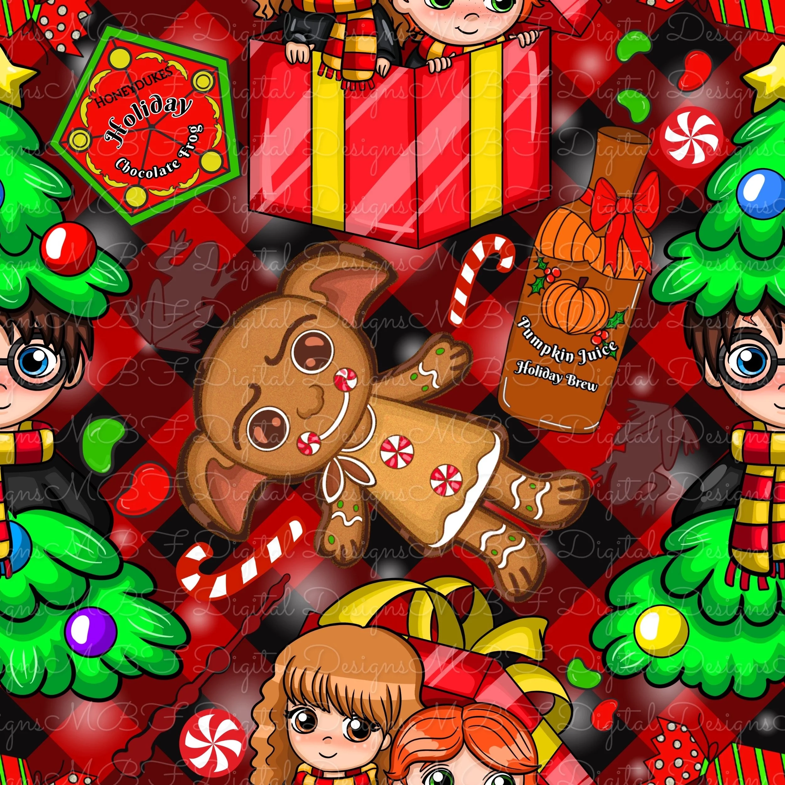 Harry Christmas (Red Christmas Diamond Plaid Color Way)