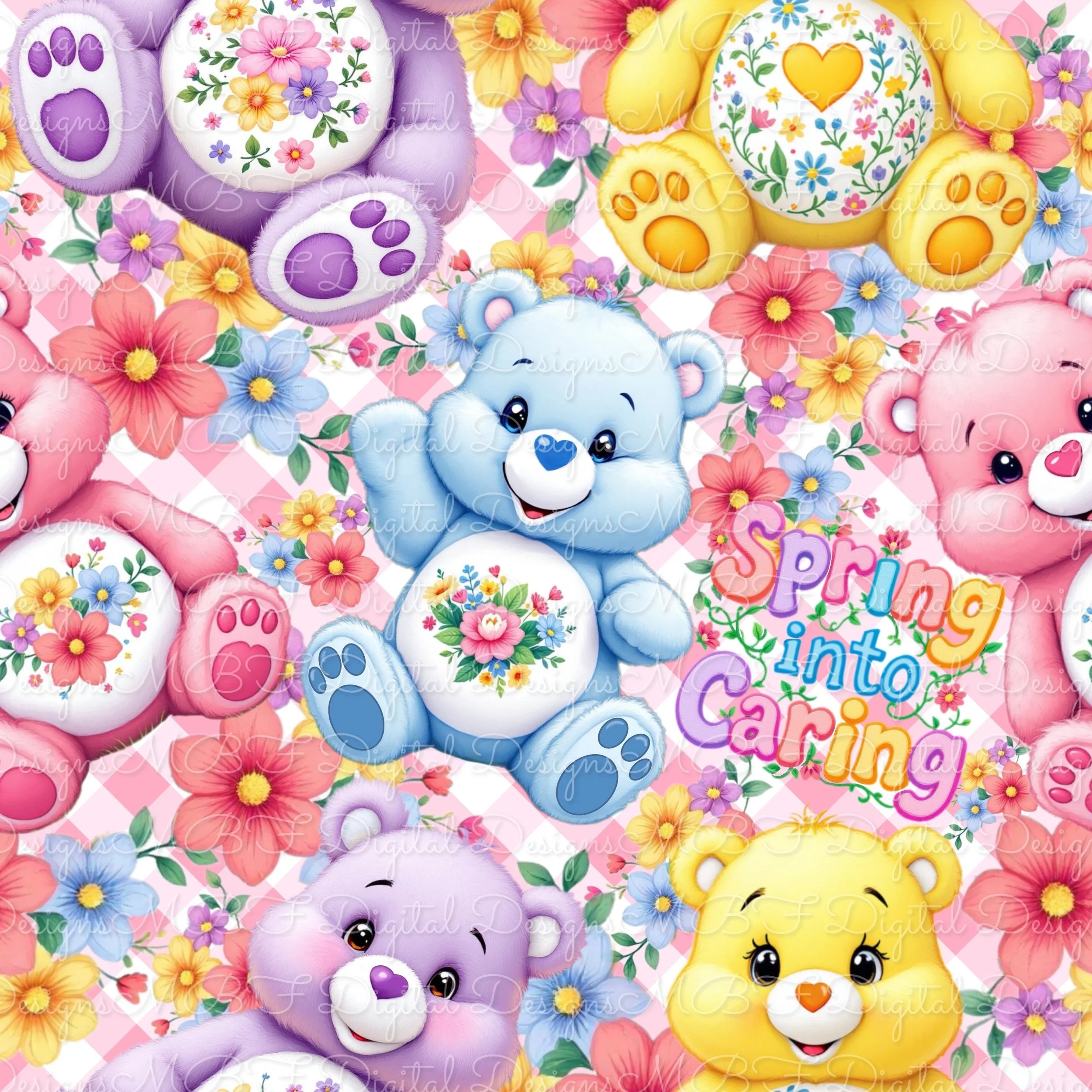 Spring Into Caring (pink plaid color way)