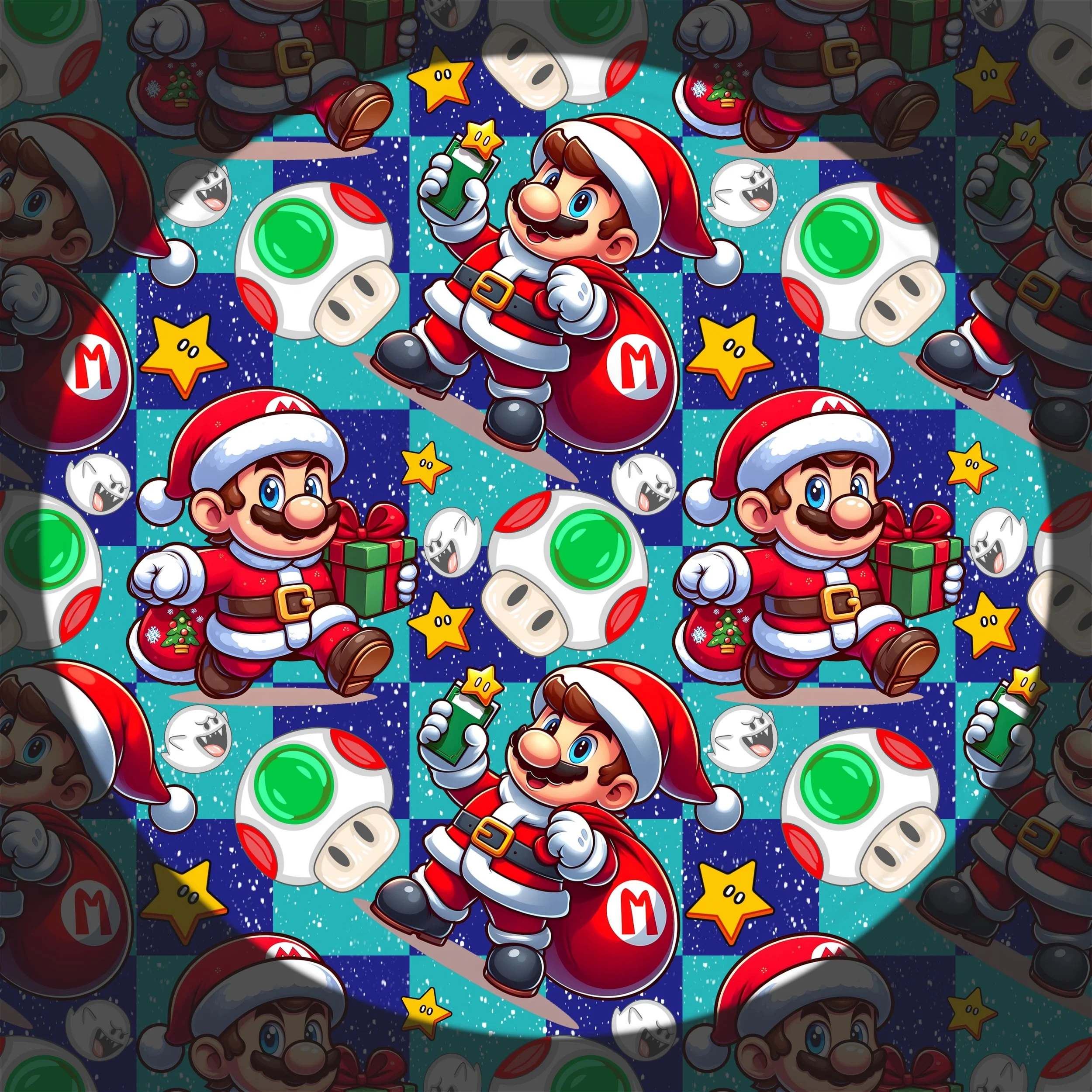 Merry Mari-o (Blue Checked Color Way)