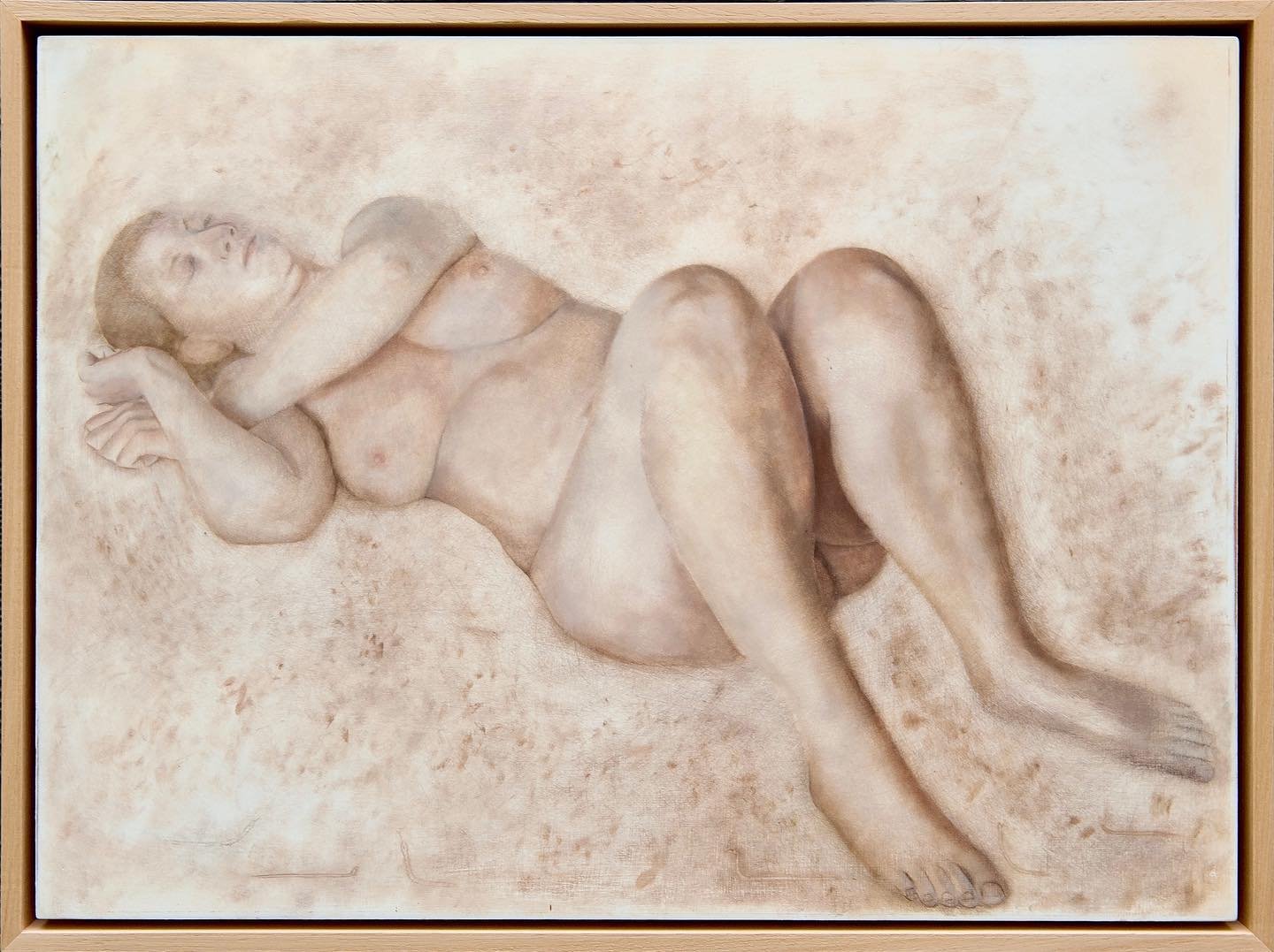 Figure with knees up.  420 &times; 540mm. Was trying to play around with foreshortening in this one. Always loved Mantegna&rsquo;s Lamentation of Christ.