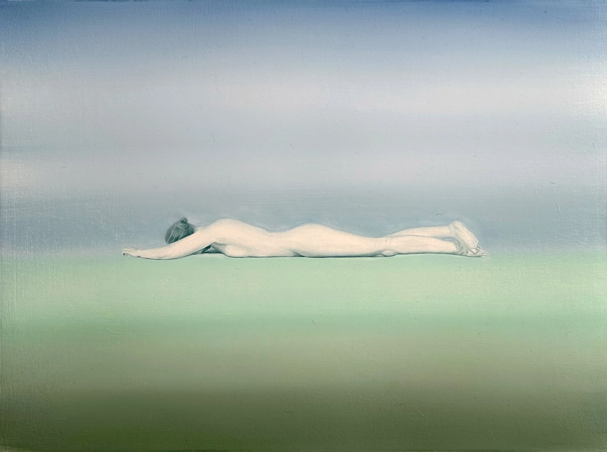 Blue and green gradients. Oil on canvas 610 x 457 mm