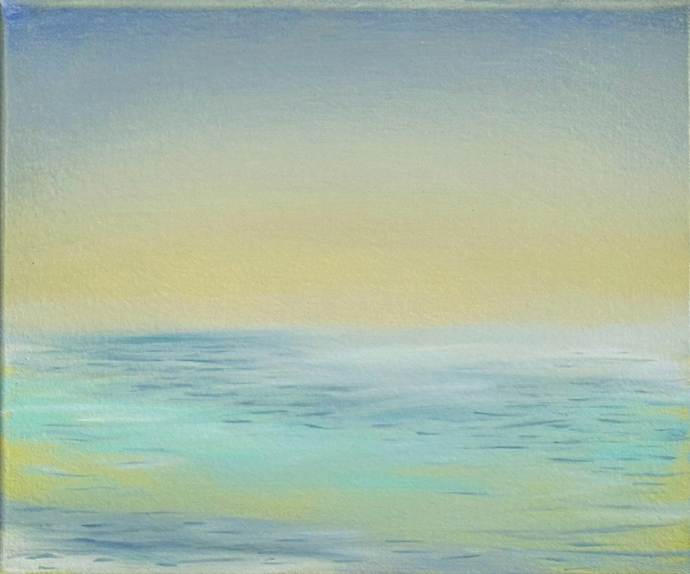 Cad Yellow, Ultramarine, Bright green. 300 x 245 mm. Oil on Canvas