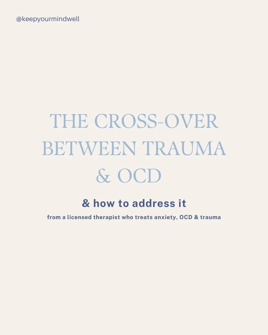Getting evidence-based treatment for OCD is SO important, otherwise, well-intentioned approaches can sometimes make symptoms worse.

If you also have PTSD or cPTSD, it&rsquo;s just as important that this part is addressed too. Treating one without th