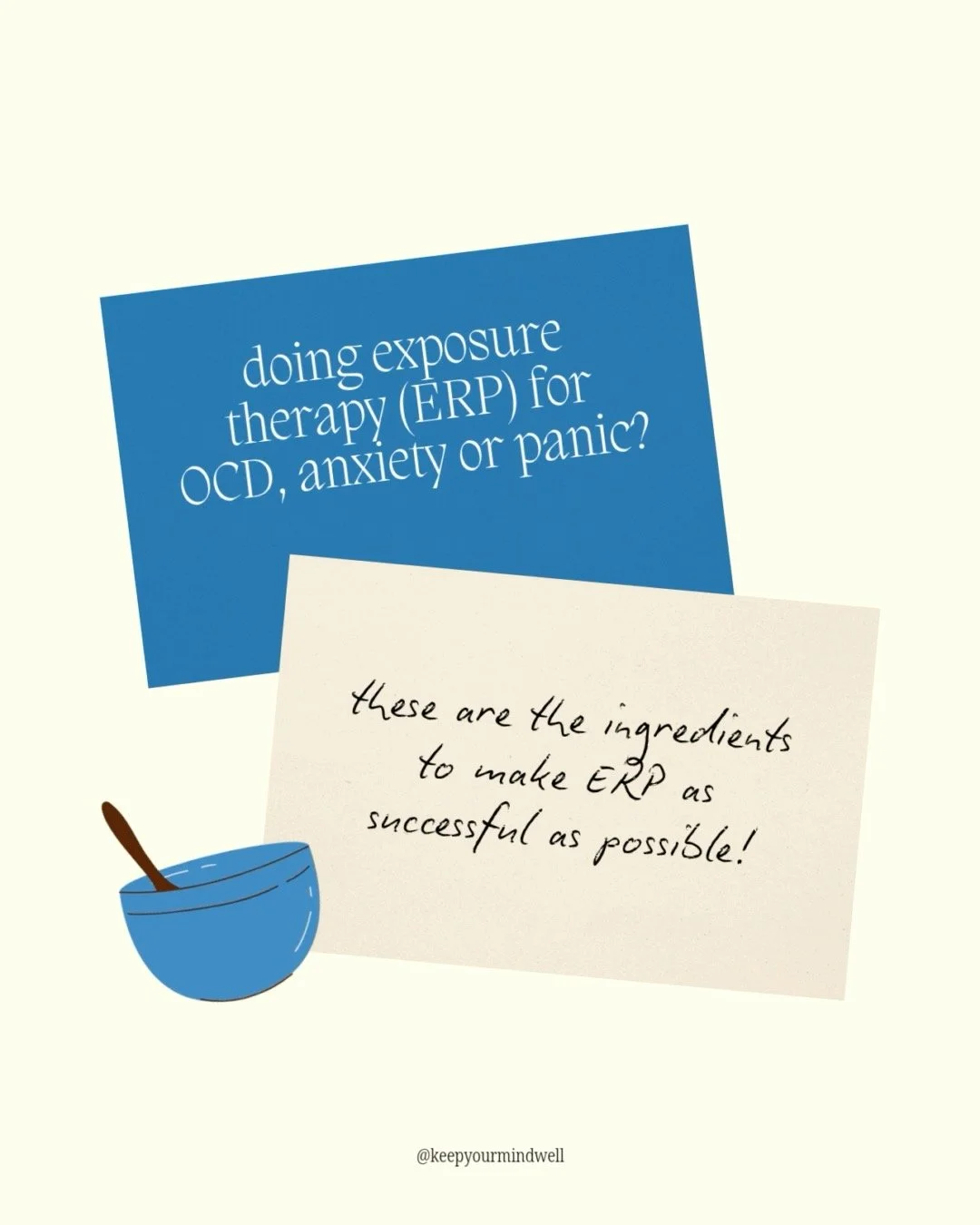 starting exposure therapy (for panic, OCD or anxiety) can be SO intimidating&hellip;you know you're going to have to face the things that are hardest for you, most anxiety provoking 🫣 
use this post as a recipe to make ERP most successful (&amp; les