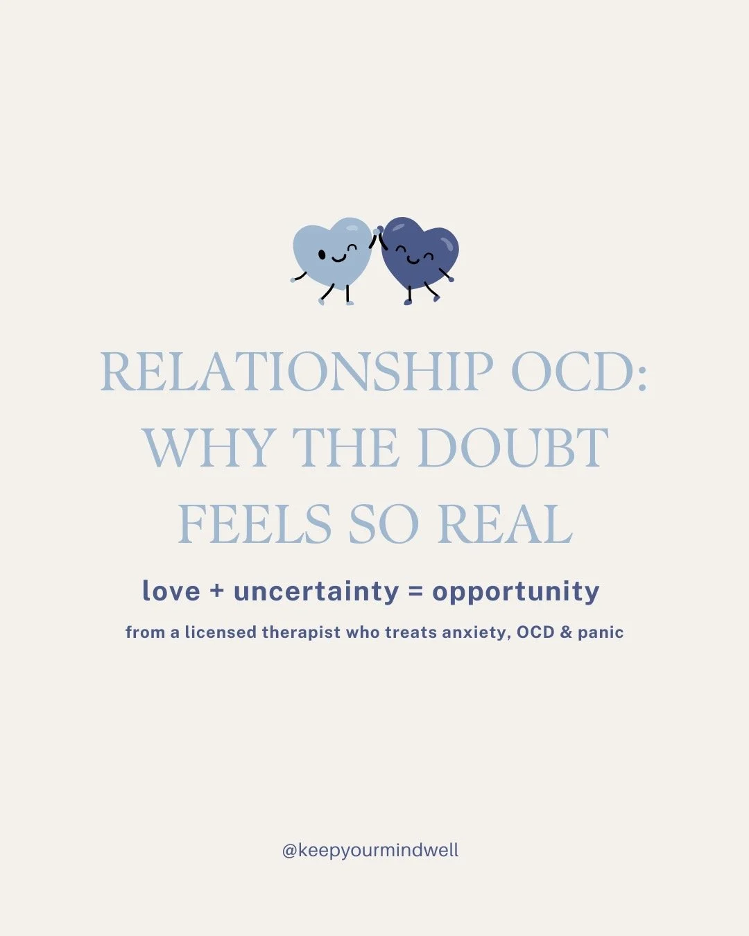 If you&rsquo;ve ever Googled &ldquo;How do I know if I&rsquo;m with the right person?&rdquo; this might be ROCD.

OCD target the things that matter most to us.
Relationships = love + uncertainty.

The more you analyze your feelings, seek reassurance,