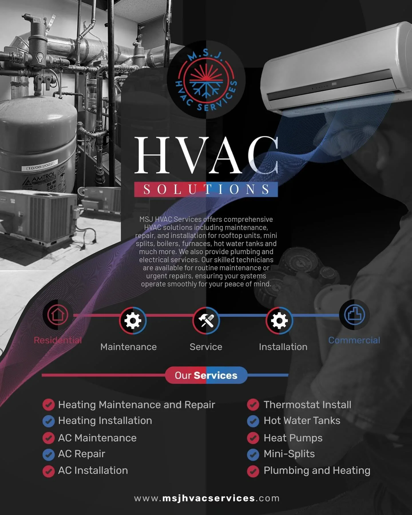 For all your HVAC needs, we are here to help! From maintenance, service and installation we&rsquo;ve got you covered on both heating and cooling equipment. Visit our website, give us a call, or DM us we would love to hear from you  #hvac #msjhvac #ne