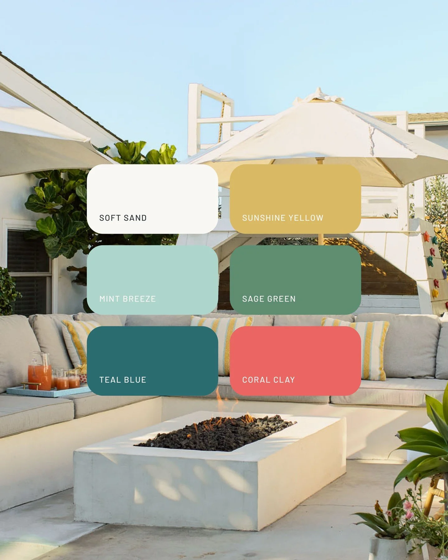 Let's talk about color strategy 🎨

When Allison told me she wanted colors that felt sun-drenched but with character, I knew we had something special to work with. These aren't your typical coastal blues and whites (no offense to coastal blues and wh