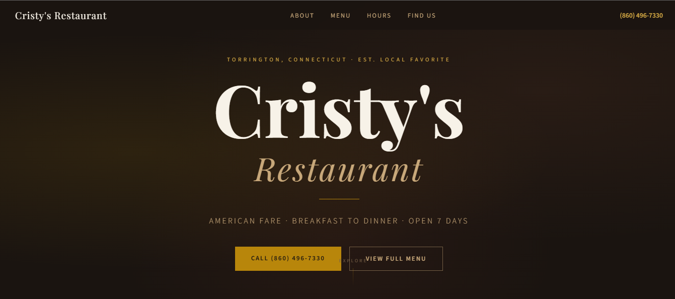 The Restaurant Website Hero Section — Why the Top of Your Page Is Worth More Than Everything Below It
