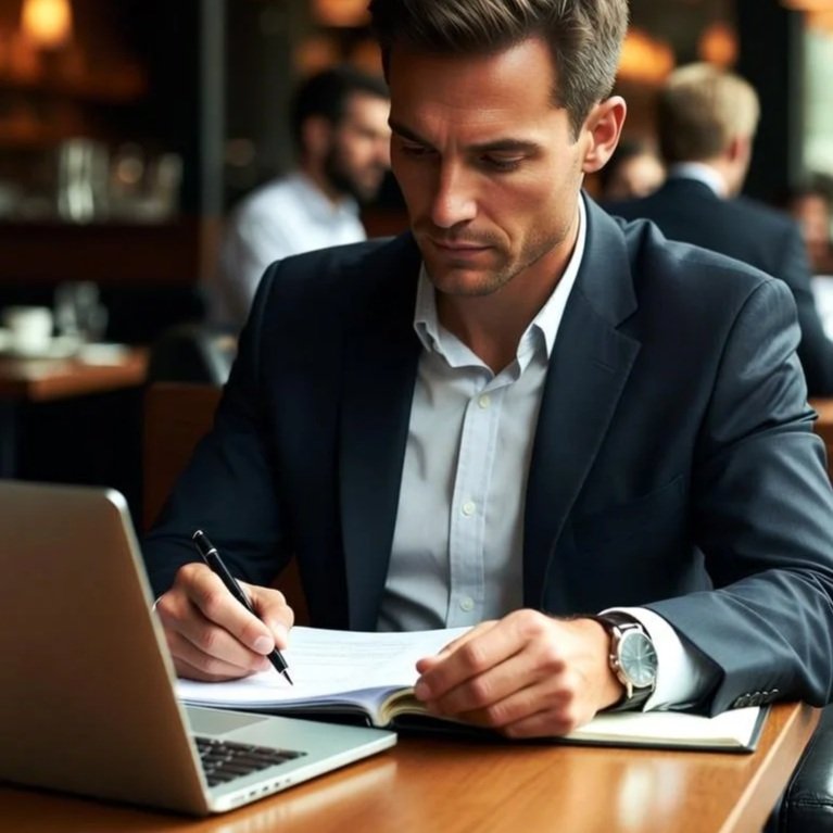 A restaurant consultant working hard on building results for a customer