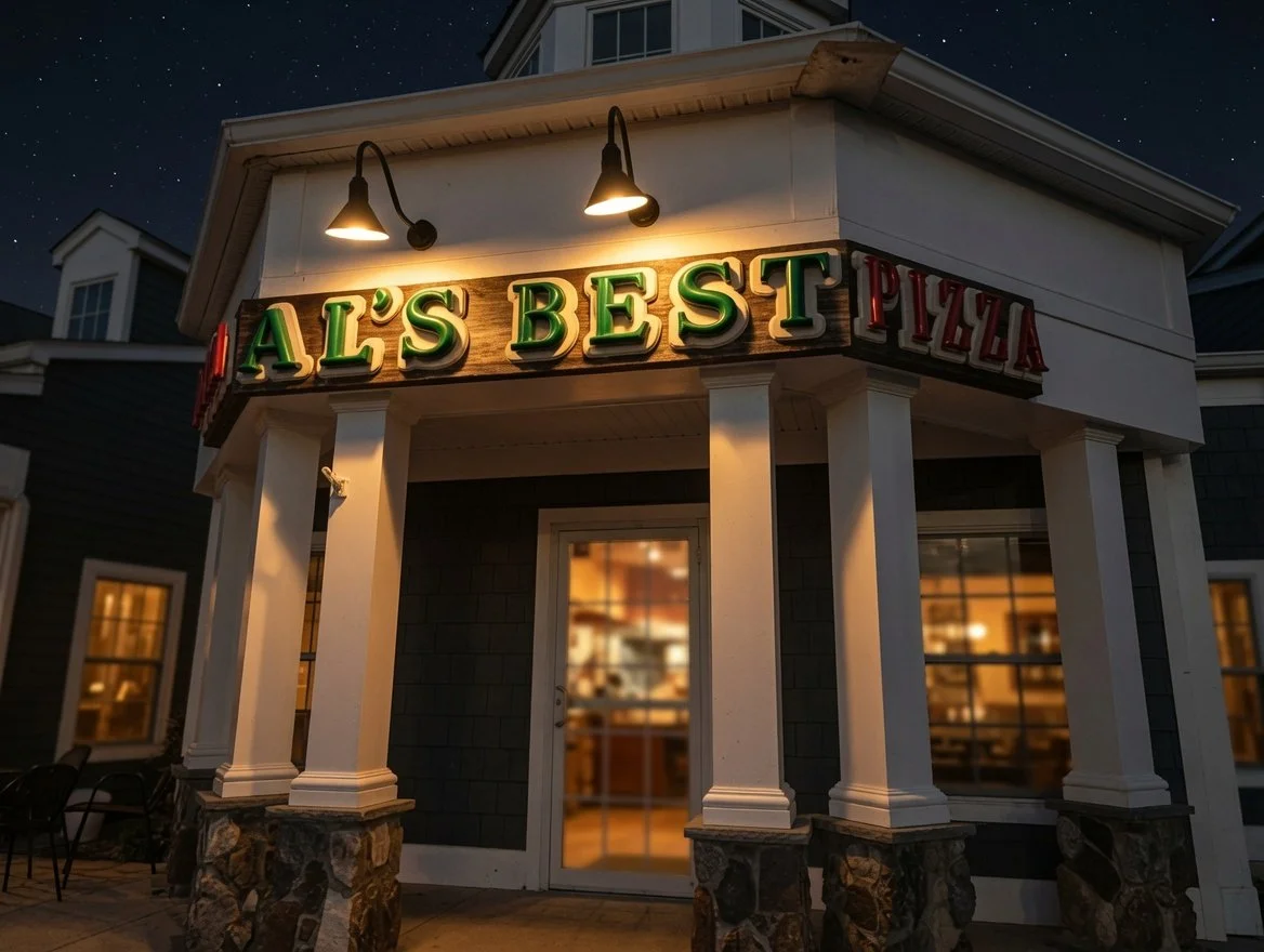 Al's Best Pizza in Woodbury Connecticut has a beautiful entrance