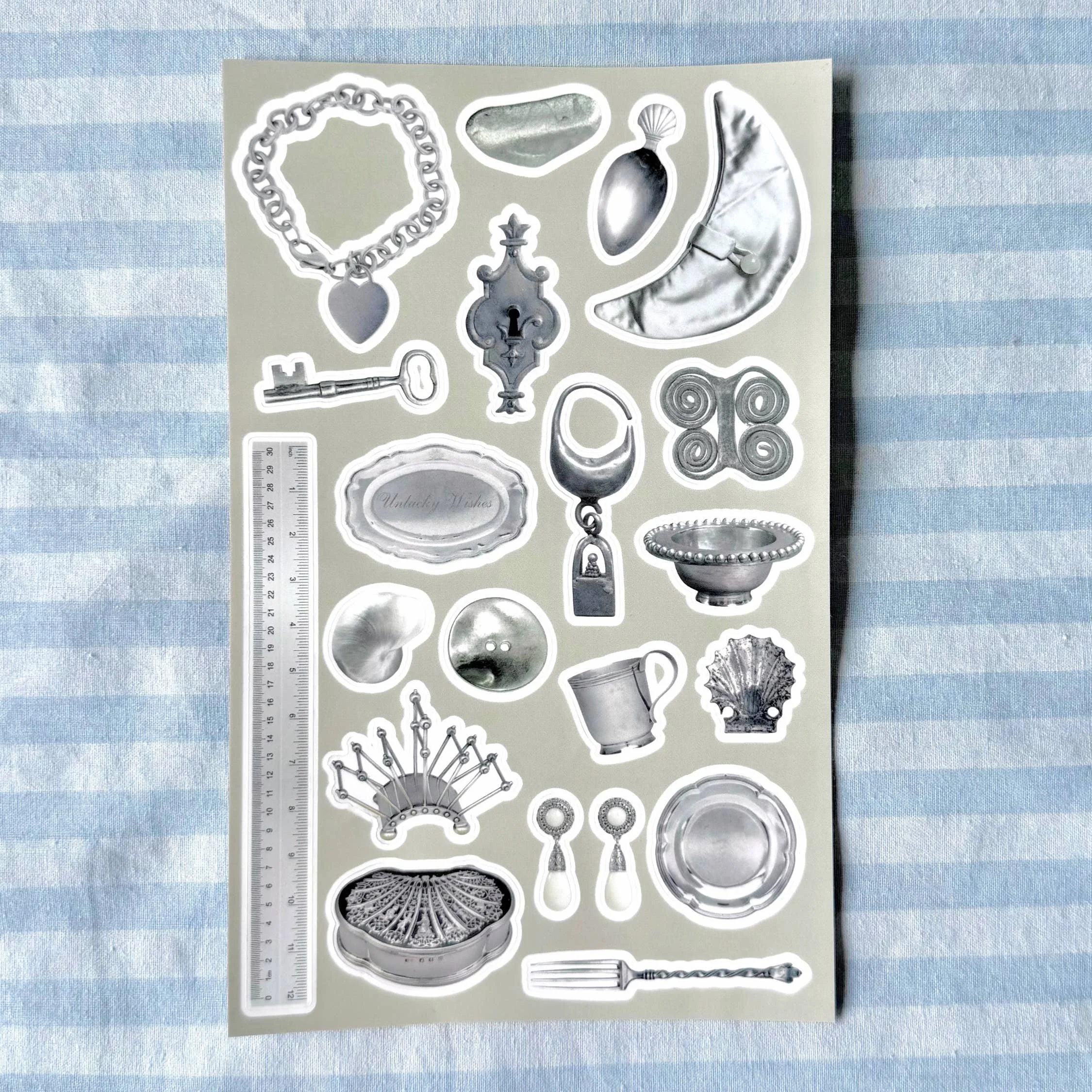 Vintage Silver Sticker Sheet