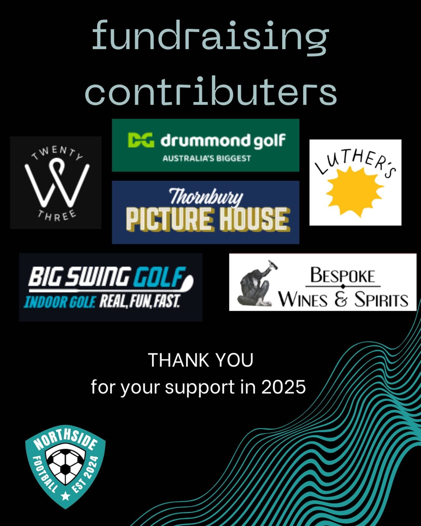 Thanks to the following local legendary businesses who contributed prizes to our fundraising night in 2025.  You helped make 2025 a great success for Northside FC.
@23w_preston 
@luthers_scoops 
@thornbury_picturehouse 
@drummondgolf 
@bigswinggolf_p