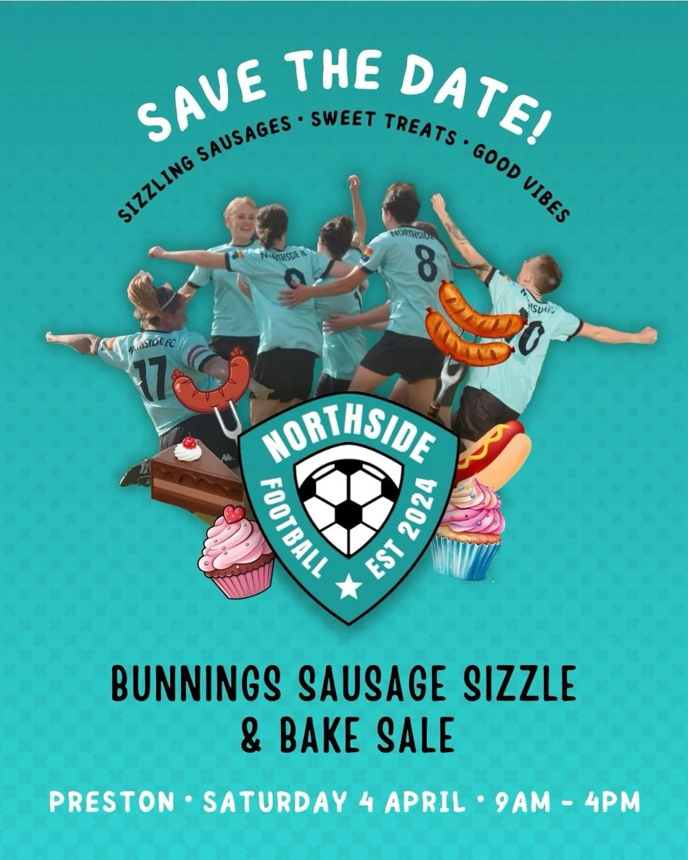 🌭🧁⚽ SAVE THE DATE!🩵🤍🖤

If you&rsquo;ve been meaning to do a Bunnings run, make it Saturday 4 April and support Northside FC while you&rsquo;re at it! 🌭⚽

We&rsquo;ll be hosting a Sausage Sizzle &amp; Bake Sale at @bunnings Preston to help suppo
