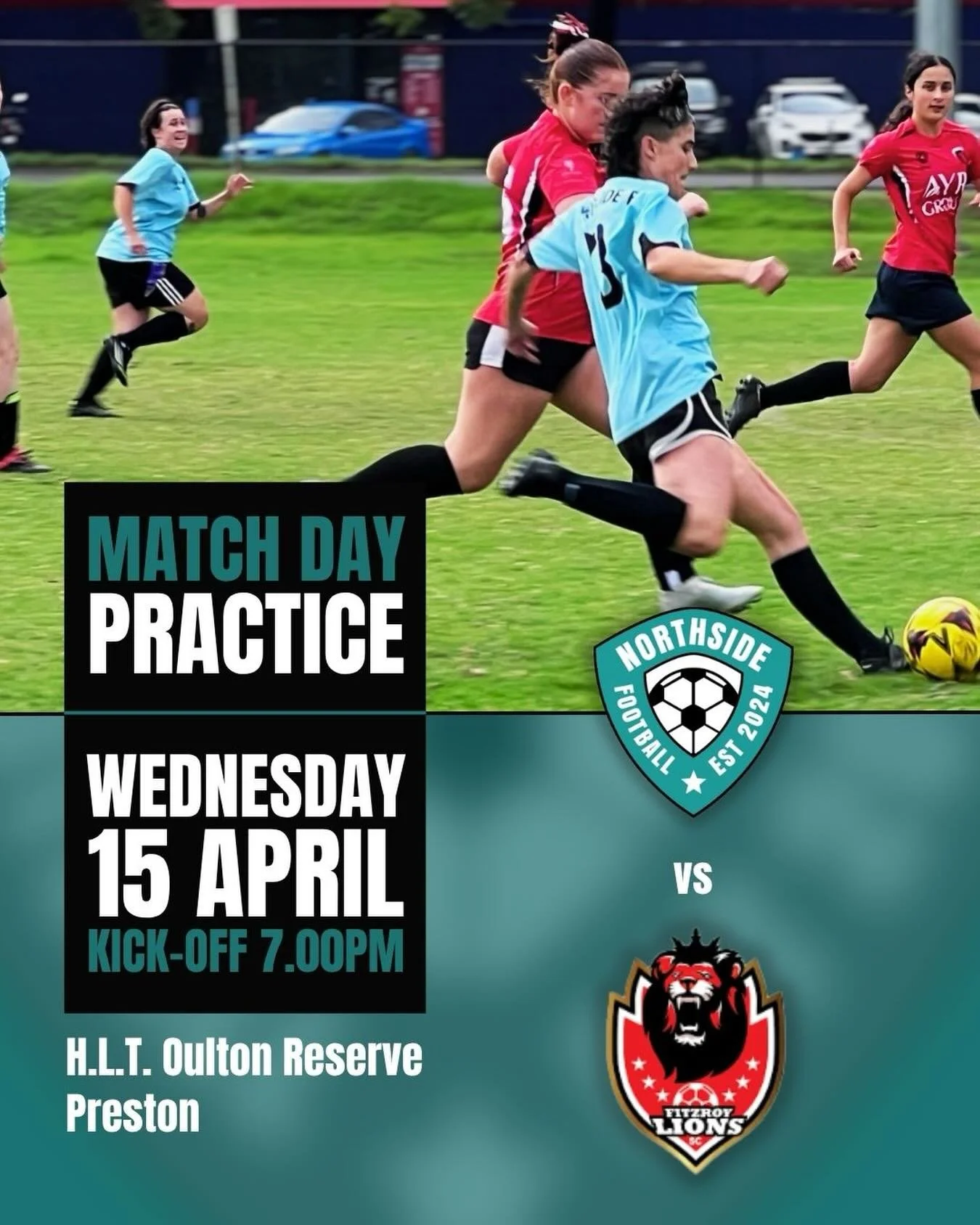 ⚽️ Midweek friendly under lights 🩵

Looking forward to a night game as we take on @fitzroylionssc tomorrow 🙌

📍 Home ground
🗓 Wednesday 15 April
⏰ 7pm

#PreSeason #WomensFootball