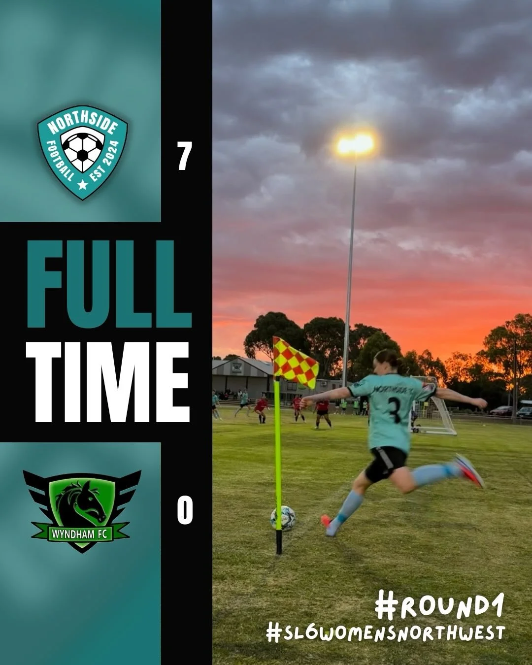 Round 1 Results ⚽️🩵 what a great start to the 2026 season for Northside FC.

Our State League 6 side kicked things off with a dominant 7&ndash;0 win over Wyndham FC, with a strong team performance including two goals each from V and Cody 💪

One of 