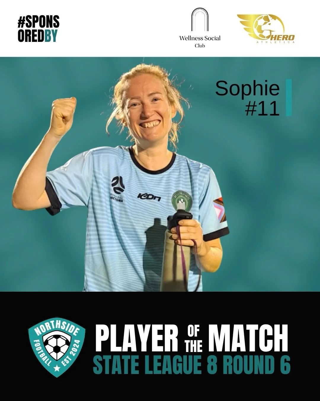 Player of the Match &ndash; Round 6 🩵👏🏻

Sophie earns POTM for our SL8 Teal side after an outstanding defensive performance, winning almost every 1v1 and somehow being everywhere at once while keeping pace with some very quick strikers 💪

Claudia