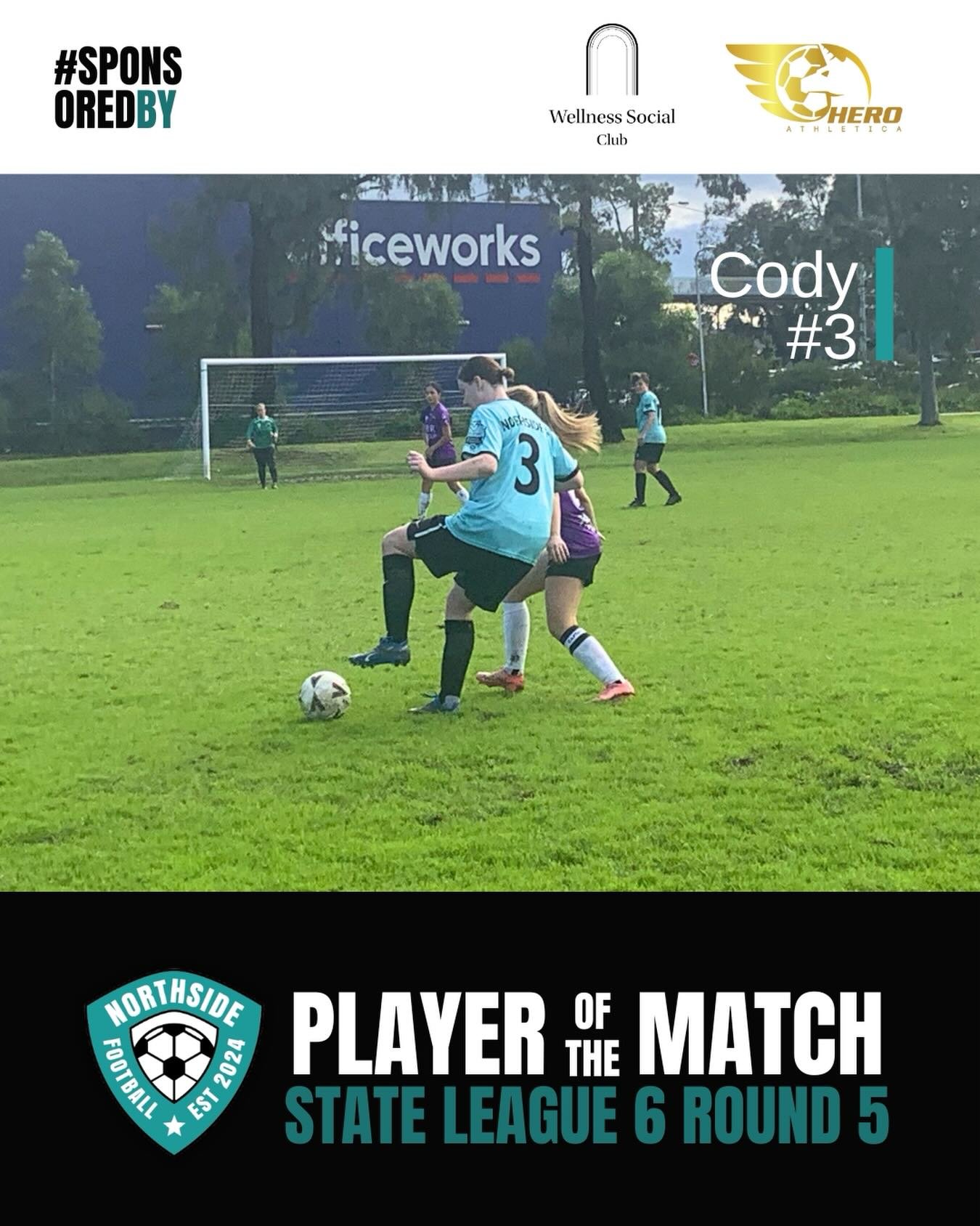 Player of the Match ⚽️🩵 Cody takes Round 5 POTM for the SL6 team after a commanding performance in the centre, winning 50/50 contests with perfect body positioning and providing a strong, steady presence all game 💪

Big thanks to our partners @well