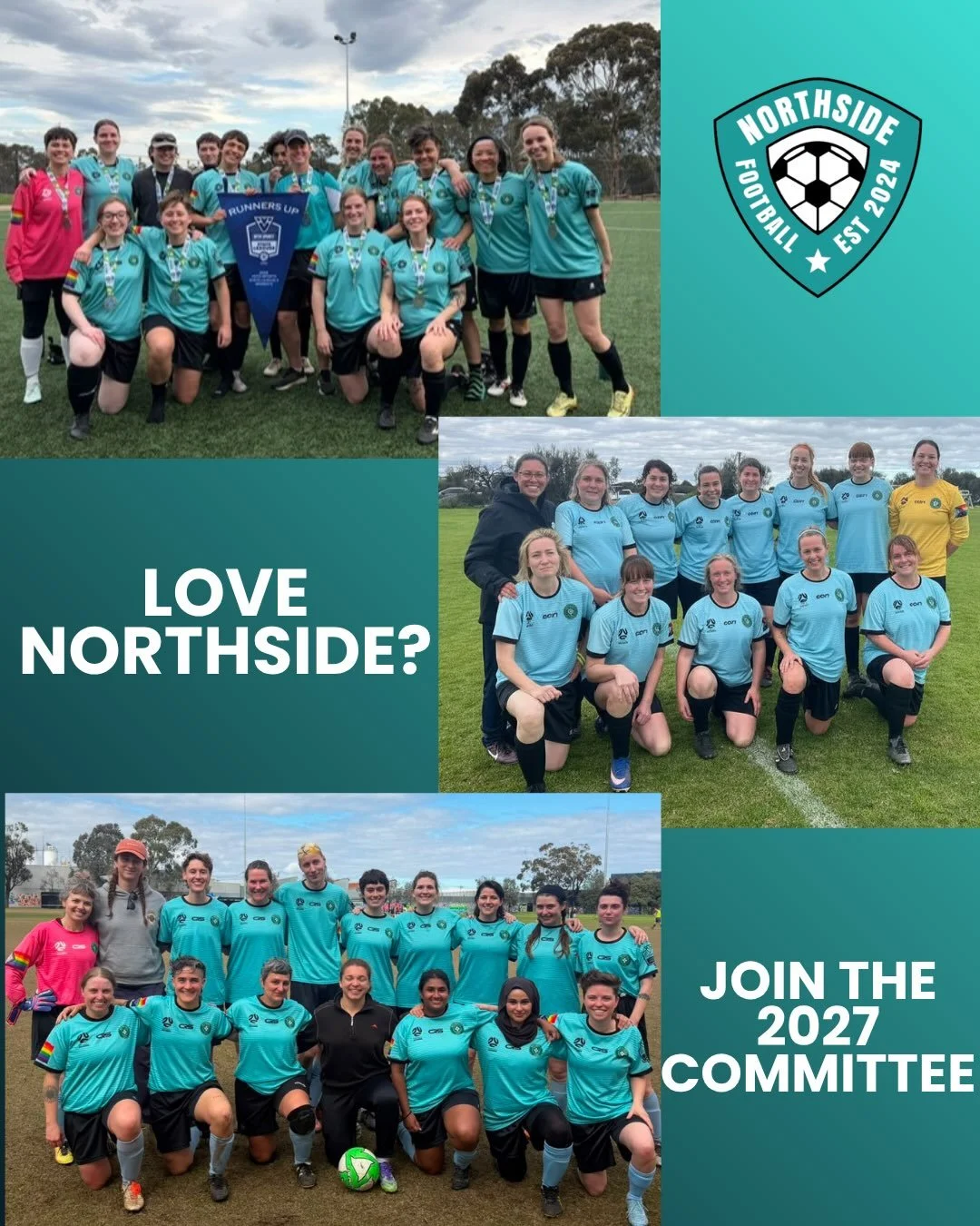 🩶 Hey Northside fam! 🩵

Our club is growing, and we&rsquo;re looking for some awesome humans to join the Northside FC committee for the 2027 season! ⚽️✨

You don&rsquo;t need to know everything about football (or have an excel obsession but it help
