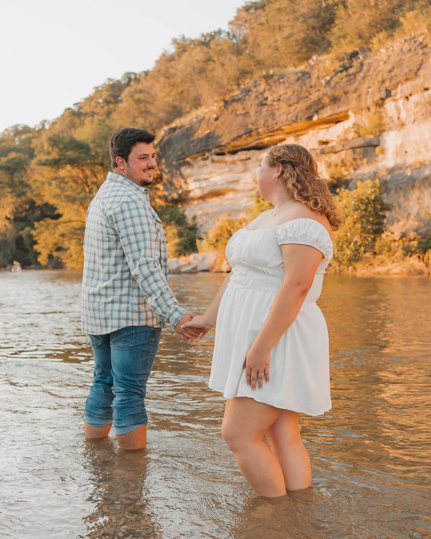 Beautiful photos from this engagement session I had the honor of capturing at the Guadalupe River in Spring Branch Texas the other week! So excited for these high school sweethearts! 💍 if you didn&rsquo;t know, I am now an engagement photographer an