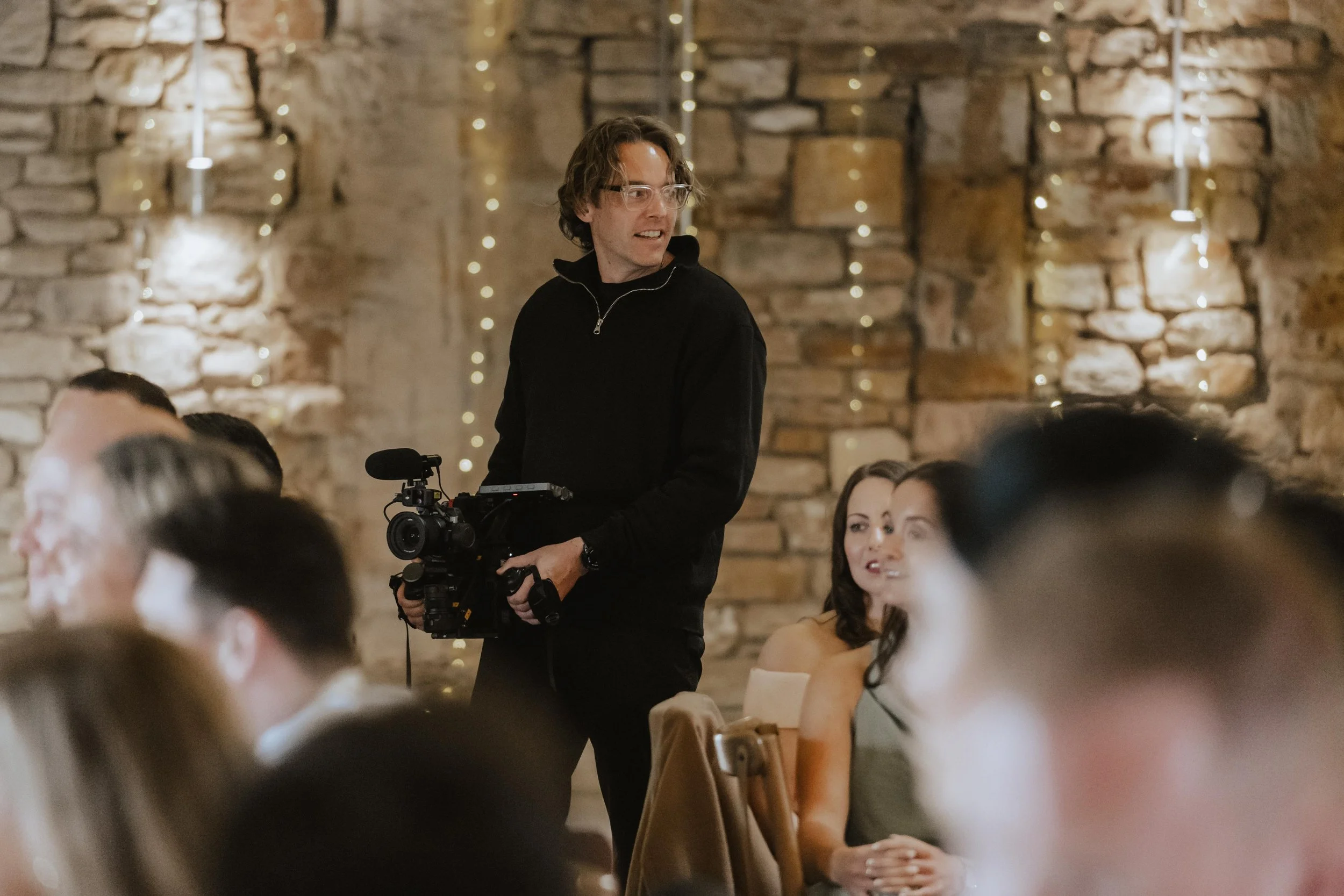 Dean Sherwood, wedding filmmaker, filming with a DJI Ronin 4D Cinema camera.