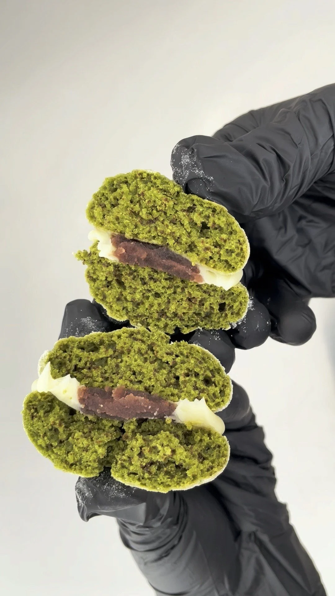 Matcha Sandwich Cookies with White Choc and Red Bean Filling