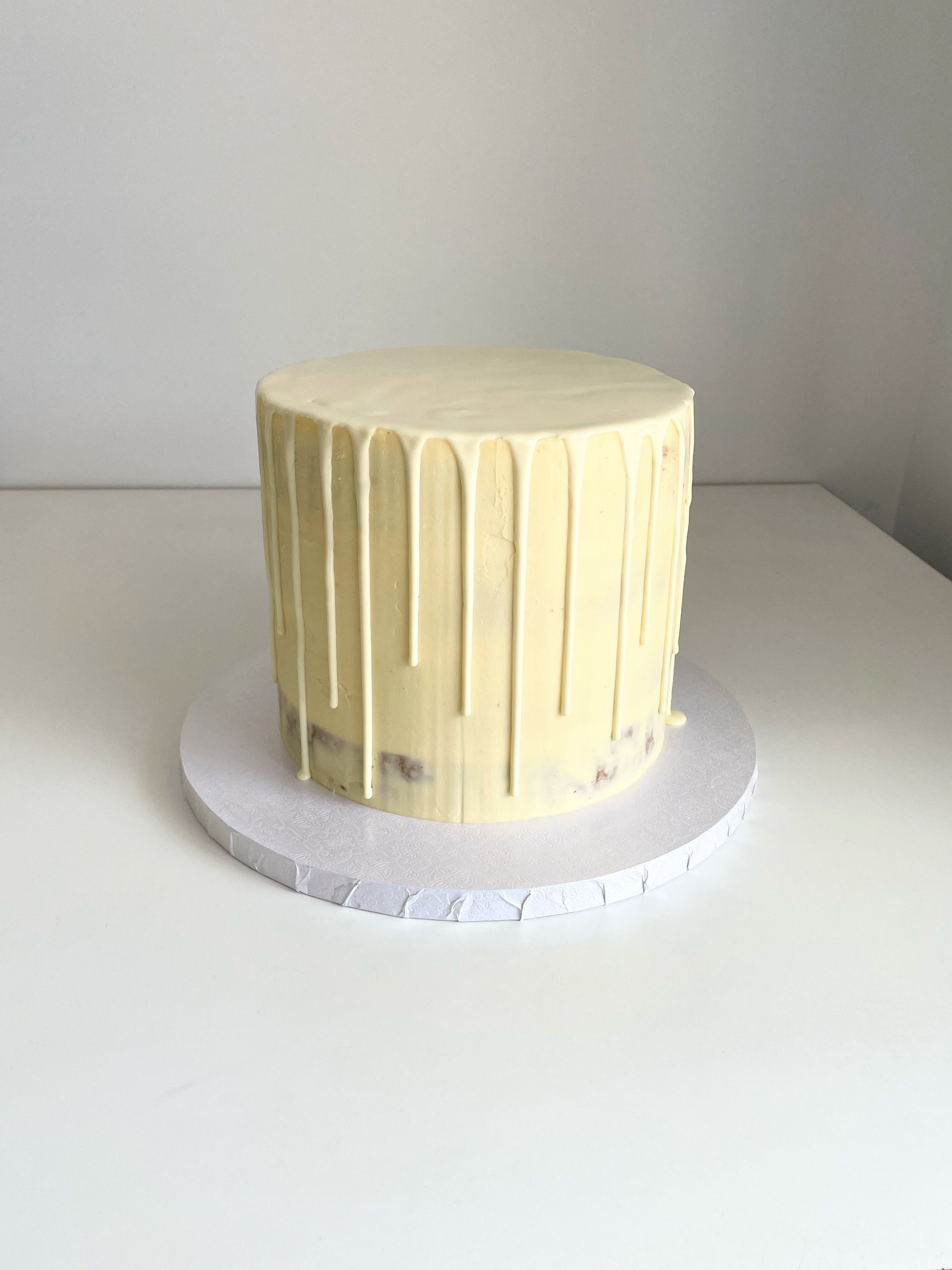 White drip cake