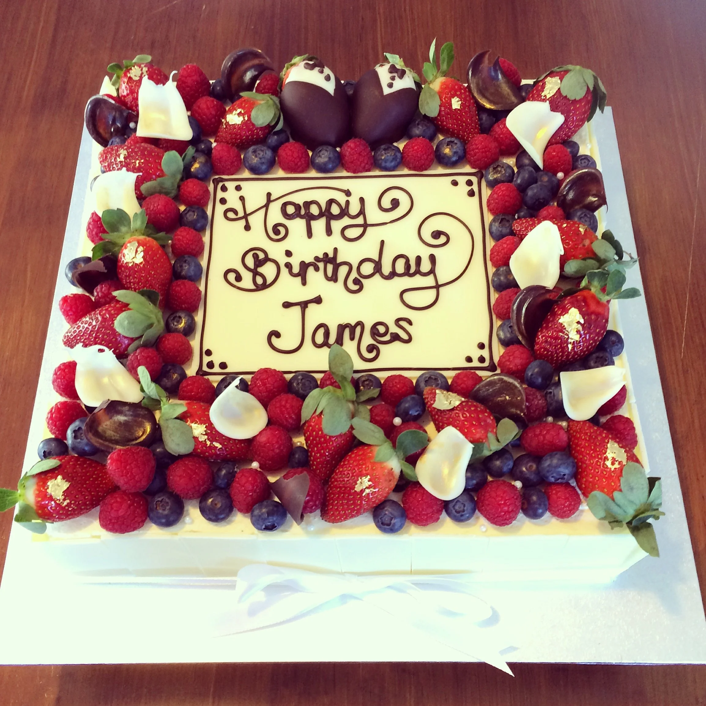 Slab with Seasonal Berries and Chocolates