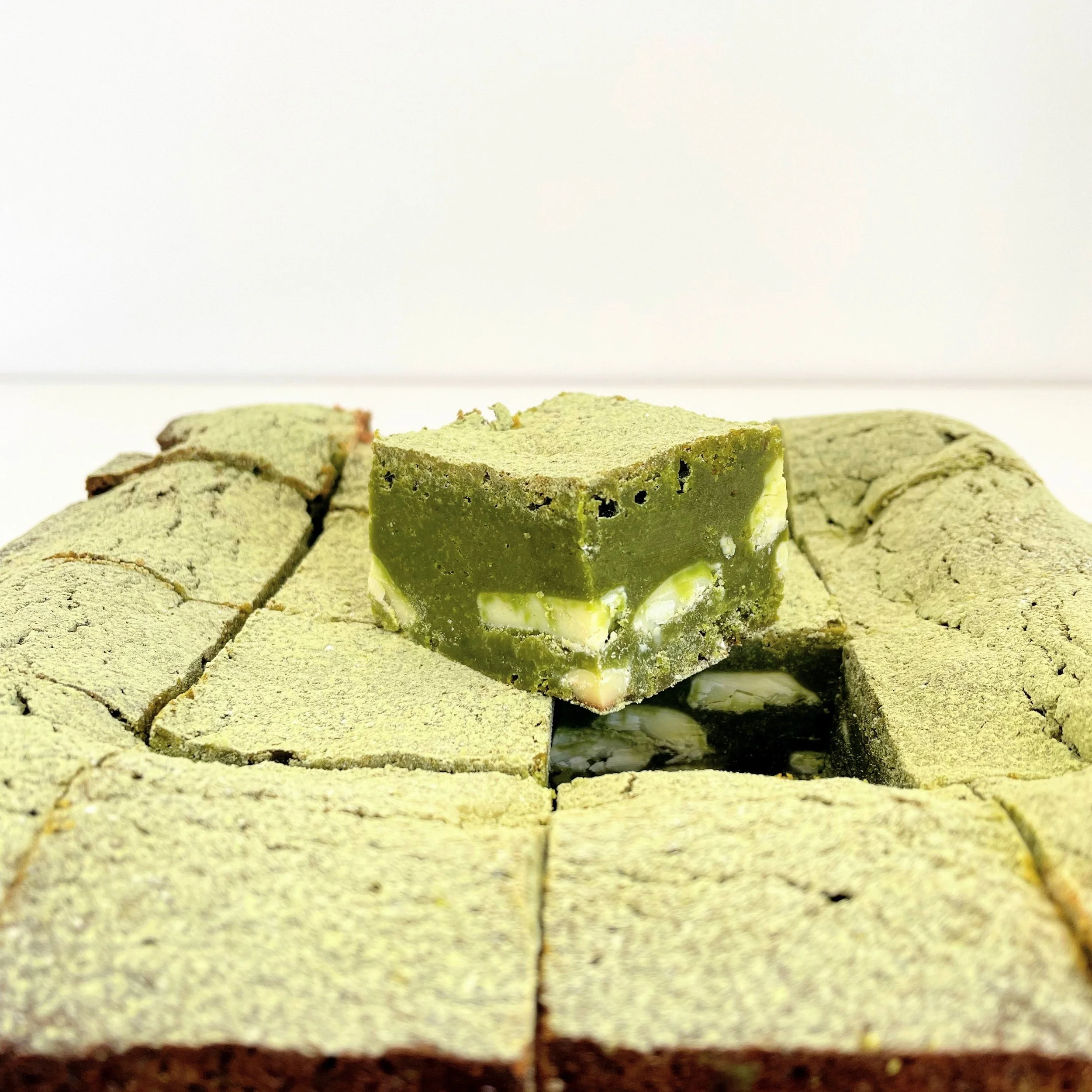 Matcha & White Choc Brownie