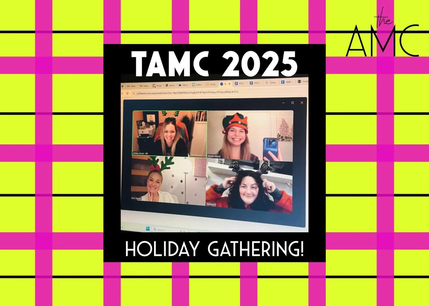 TAMC had their virtual holiday party last night (minus Fiona, feel better sweets!) and it was such a beautiful reminder of how genuine connection still really exists in this virtual therapy world. 

We laughed so hard our family members could hear us