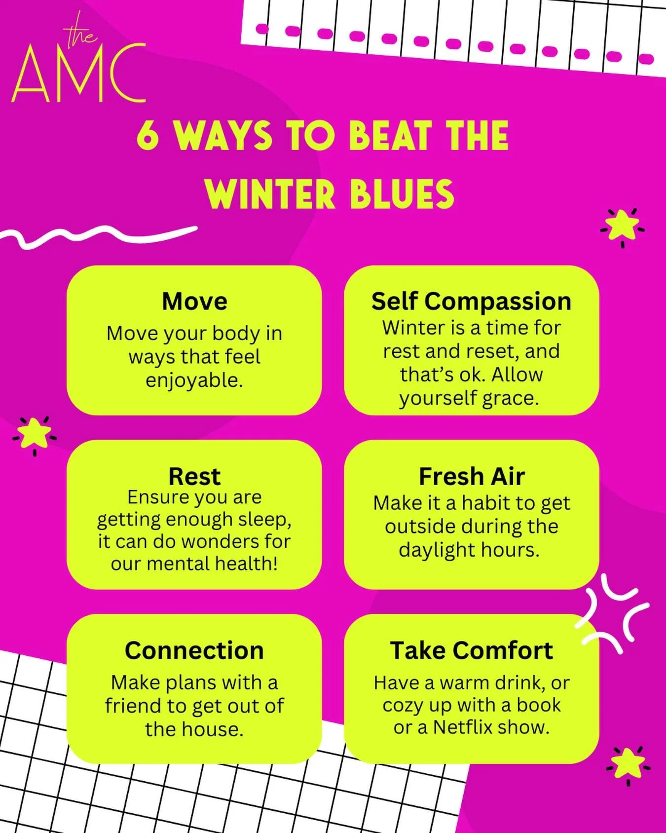 Feeling the January blues? You&rsquo;re not alone 🤍

January can feel long, cold, and dark ❄️

Here are some small, intentional actions you can take to make a meaningful difference ✨

Things like extra rest, extending yourself compassion, conn