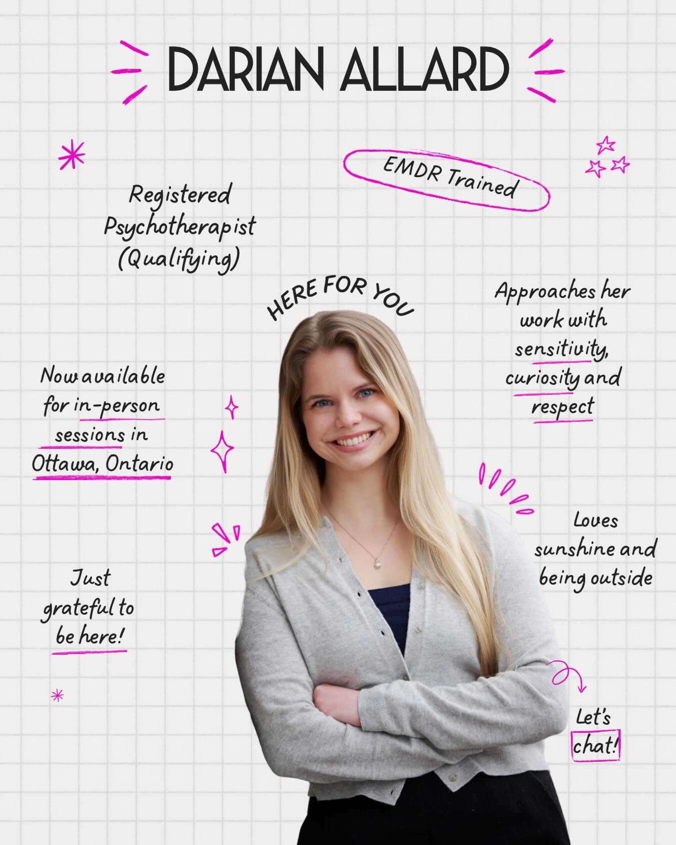 Do you live in Ottawa and have interested in IN-PERSON therapy? You&rsquo;re in luck! Darian is now offering in-person sessions in a beautiful, bright office space on Thursday&rsquo;s and Fridays! 
Use the link in our bio to learn more about her and 