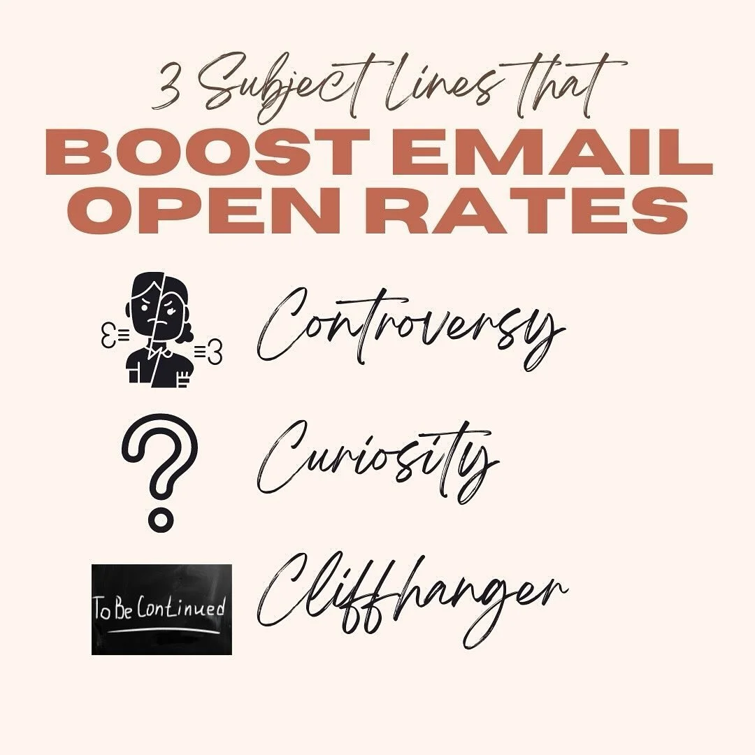 Here are 3 subject lines that get people to open your emails and actually read them: 

☑️controversy: why [a common belief] is a lie! 
☑️ curiosity: the secret to [an outcome] exposed&hellip;
☑️ cliffhanger: this one mistake could [hurt or help] ever