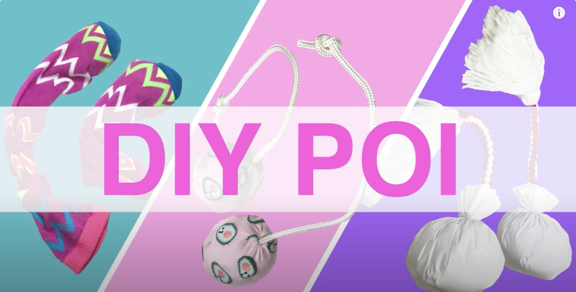 DIY poi making tutorial video for circus skills workshops and classroom activities.