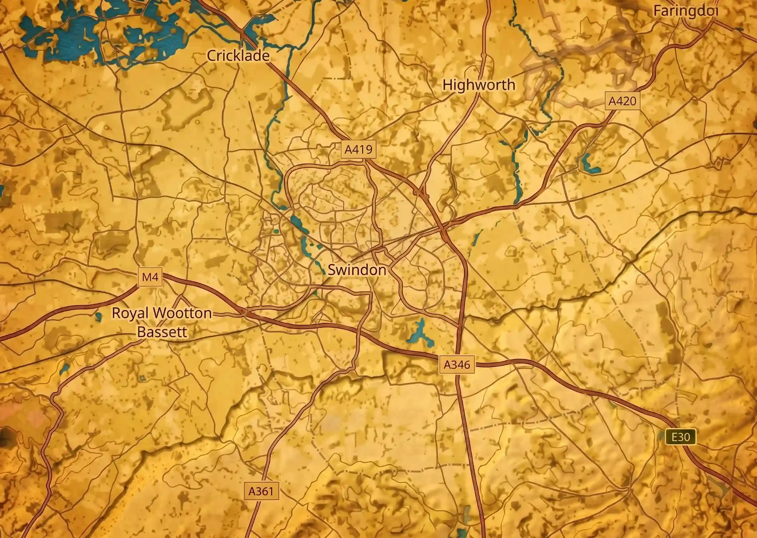 map of swindon and surrounding areas