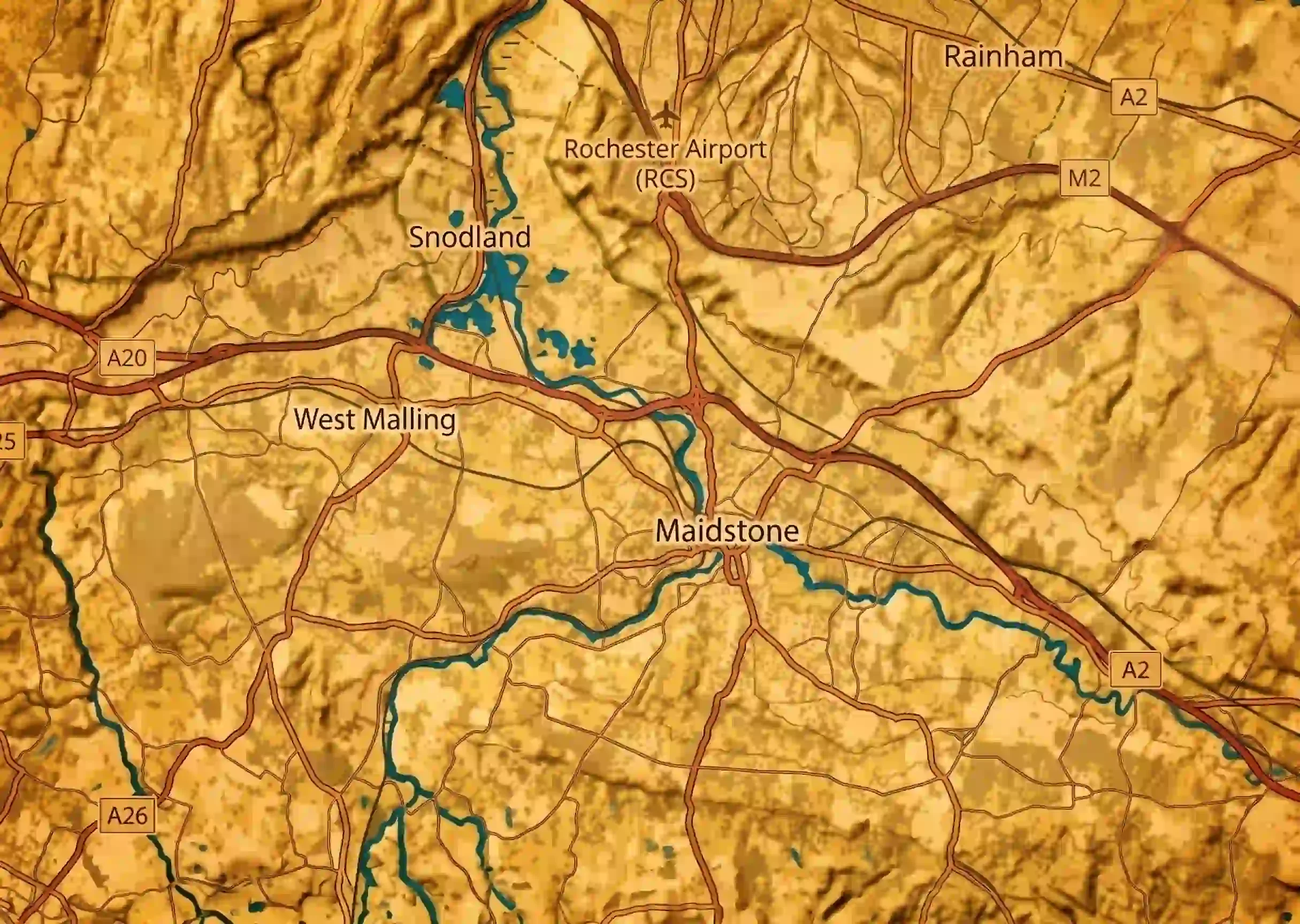 Map of Maidstone and surrounding areas
