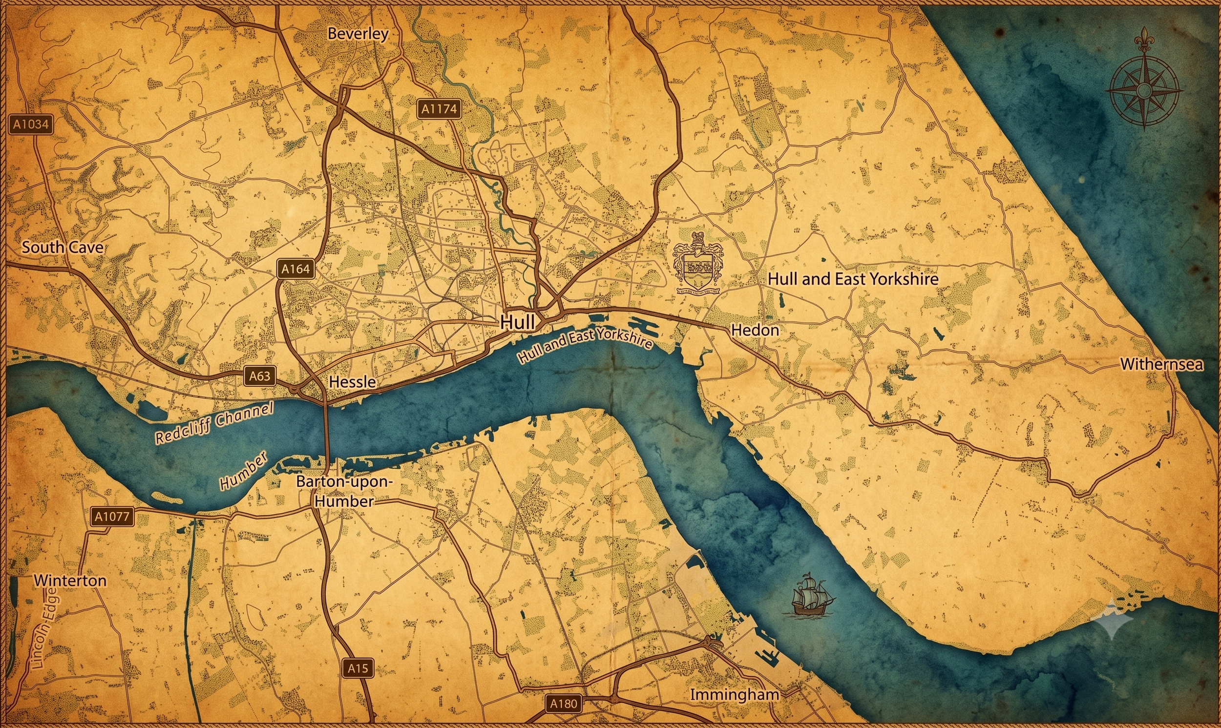 Map of Hull and surrounding areas