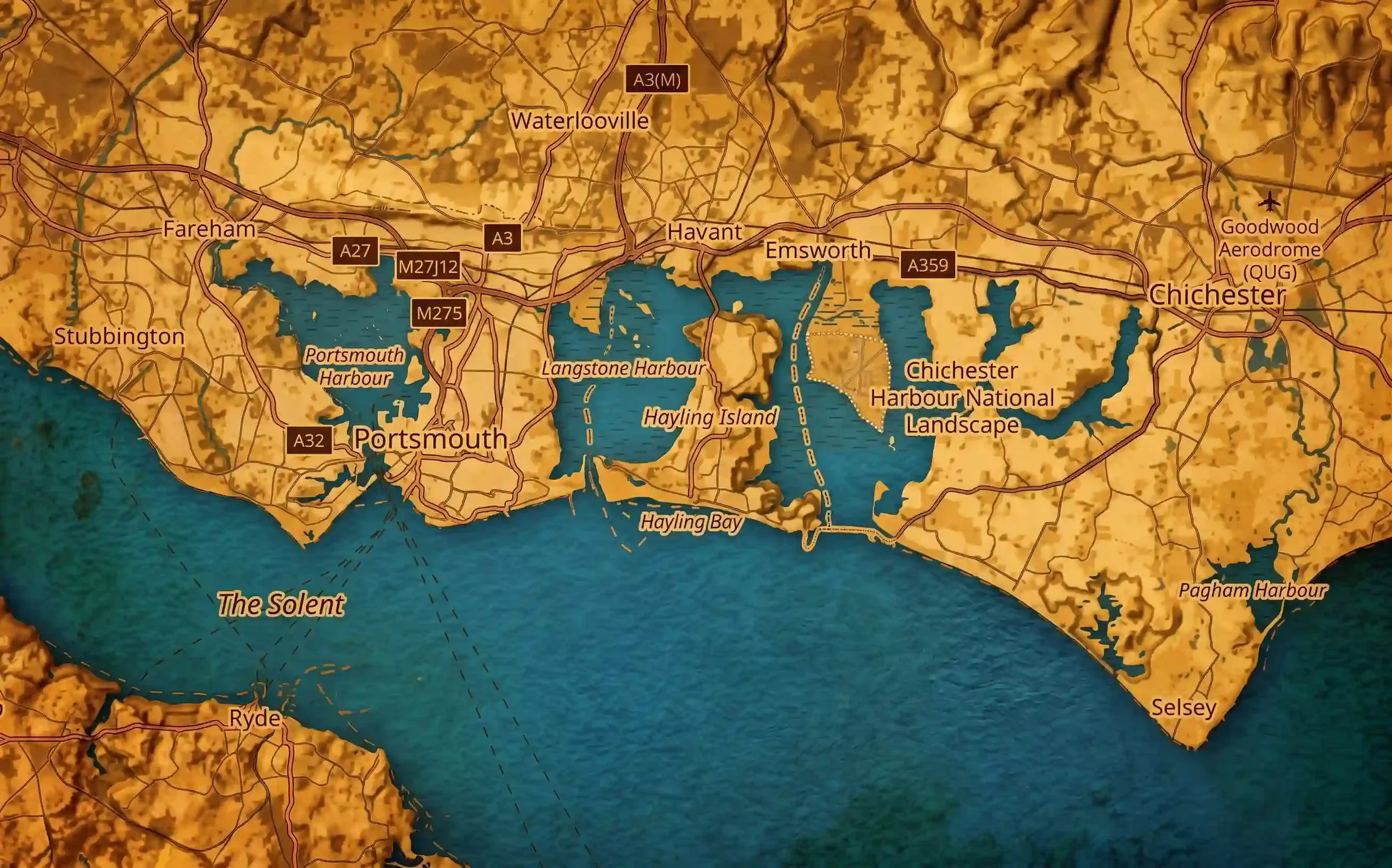 Map of Portsmouth and surrounding areas
