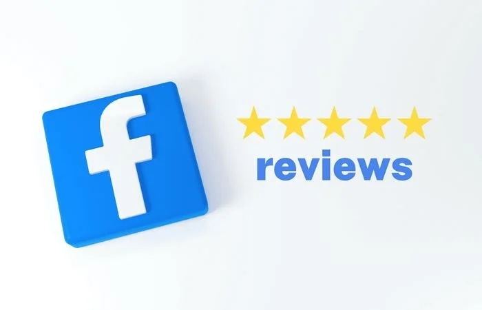 facebook logo with 5 yellow star with link to leave a review