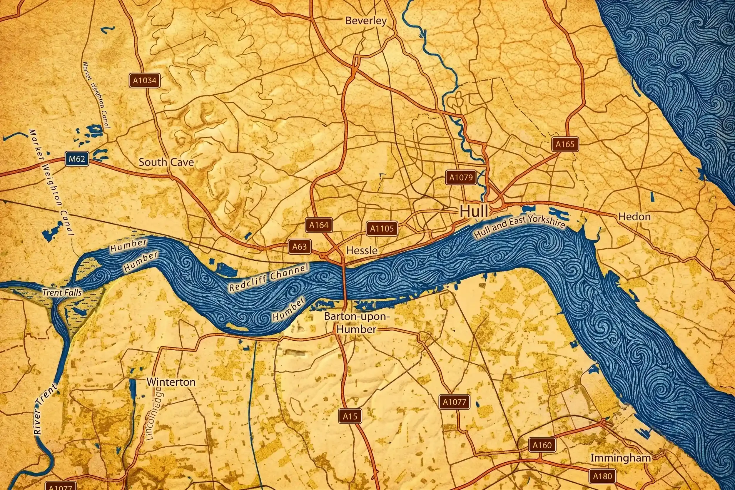 Map of Hull and surrounding areas