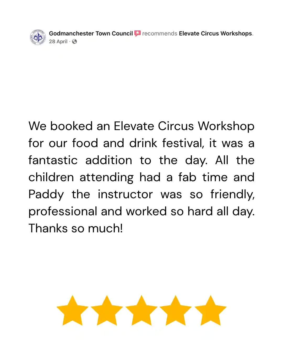 Circus Skills Workshops at a festival in Godmanchester