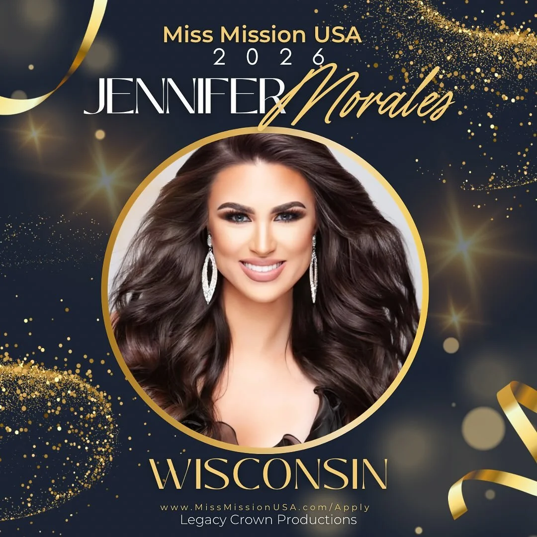 ✨ Introducing our new Miss Mission Wisconsin 2026 – Jennifer Morales! ✨
Jennifer will be representing Wisconsin next fall as she competes for the title of Miss Mission USA 2026! 🇺🇸👑
Think you have what it takes to join the sisterhood? Appl