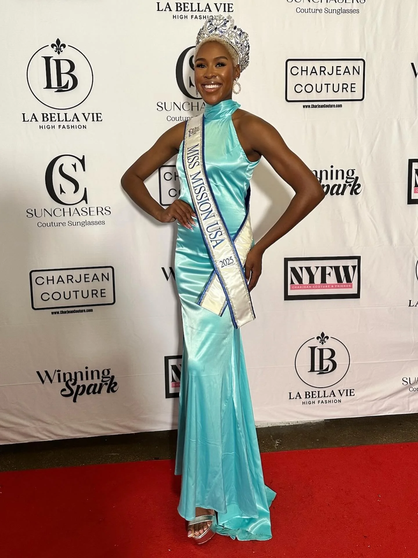 Miss Mission USA 2025 Idayat Adisa on the red carpet at #NYFW for the Winning Spark Fashion Show. 🤍✨

#MissMissionUSA #IdayatAdisa #missmissionusa2025 #MMUSA