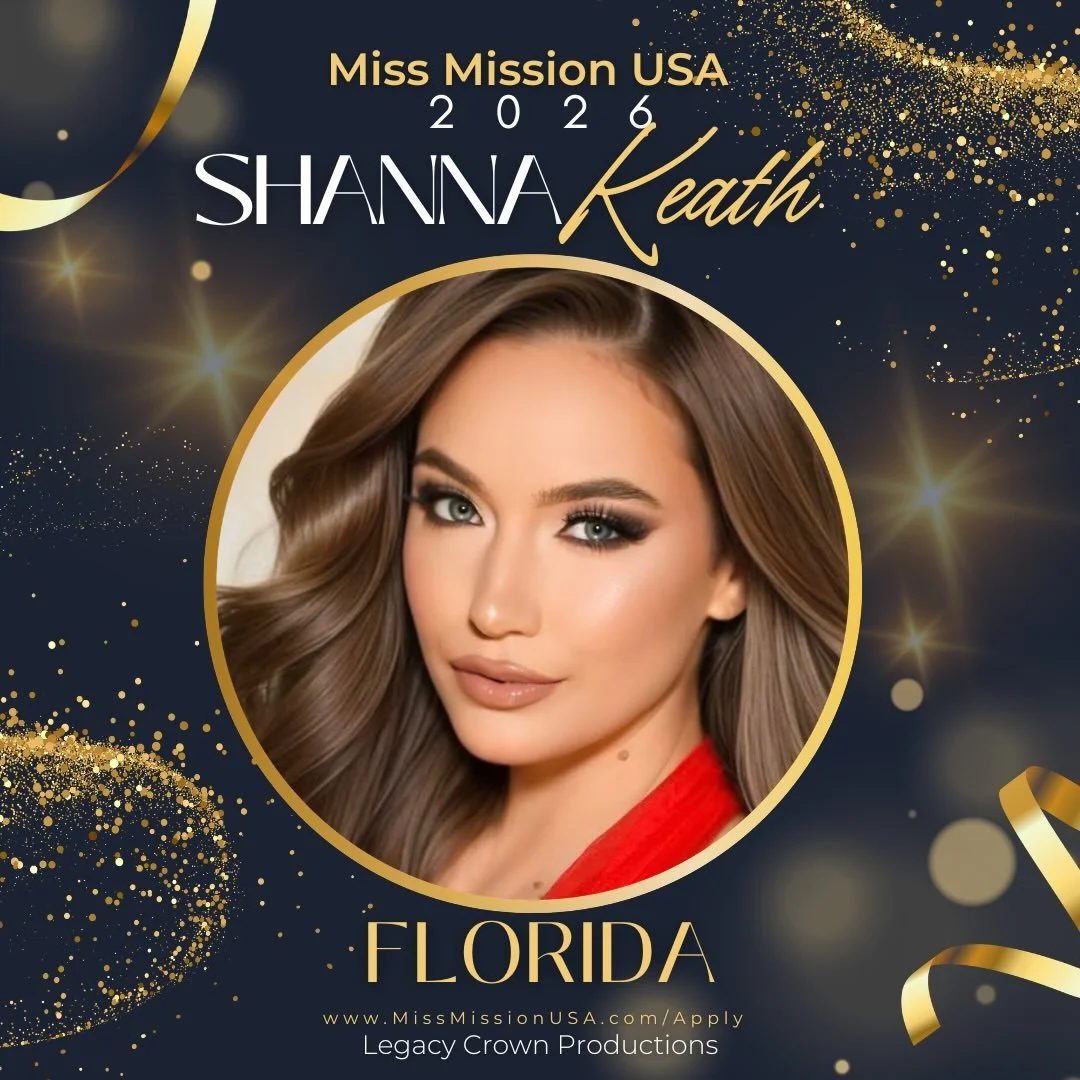✨ Introducing Miss Mission Florida 2026 &ndash; Shanna Keath! 🌴☀️

Shanna will proudly represent the sunshine state as she competes this December for the title of Miss Mission USA 2026! 👑🇺🇸

Ready to take the stage and make your mark? Apply now a