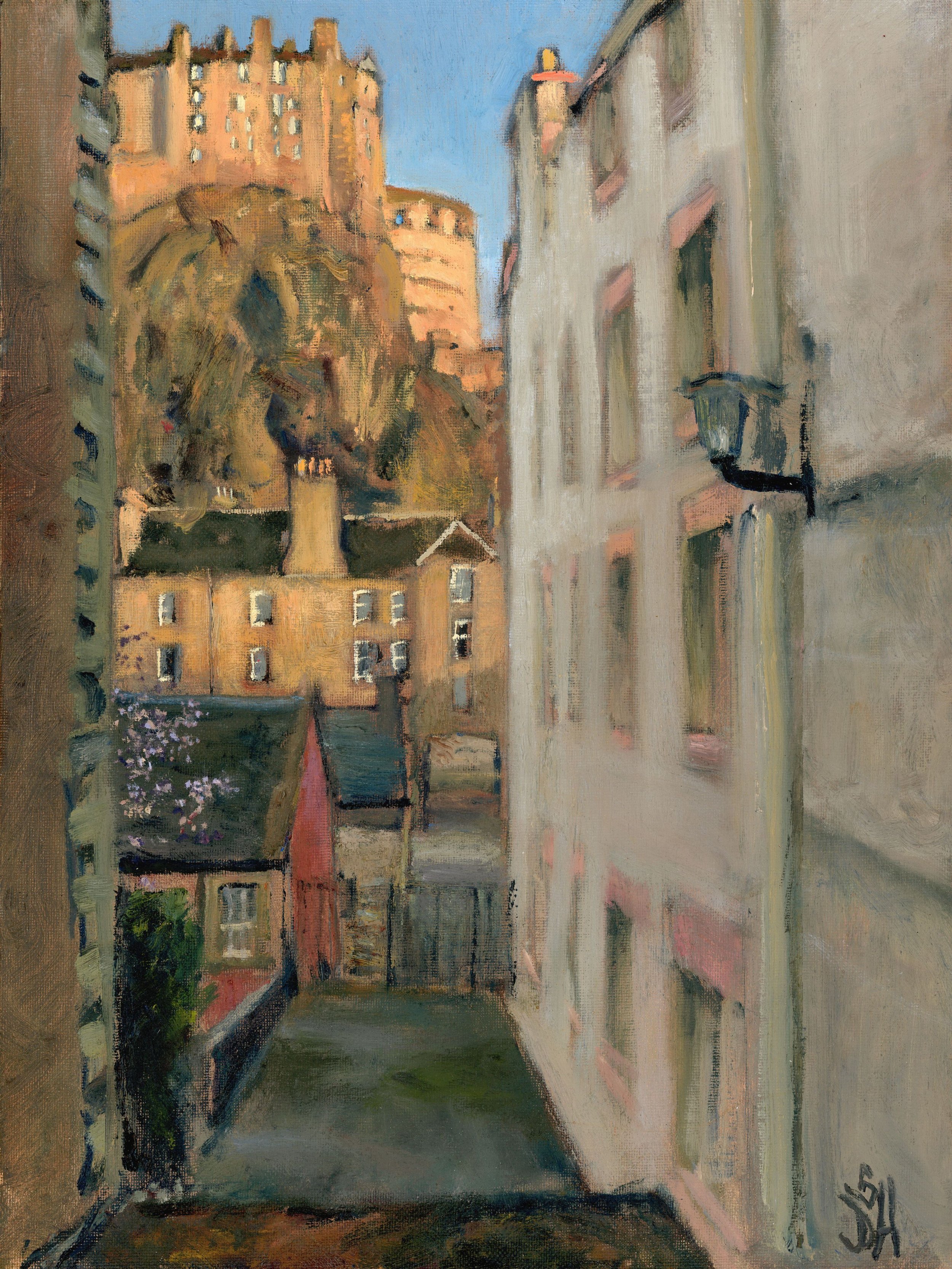 Edinbrugh Castle from Westport, 40 x 30 cm, 2025, Scotland